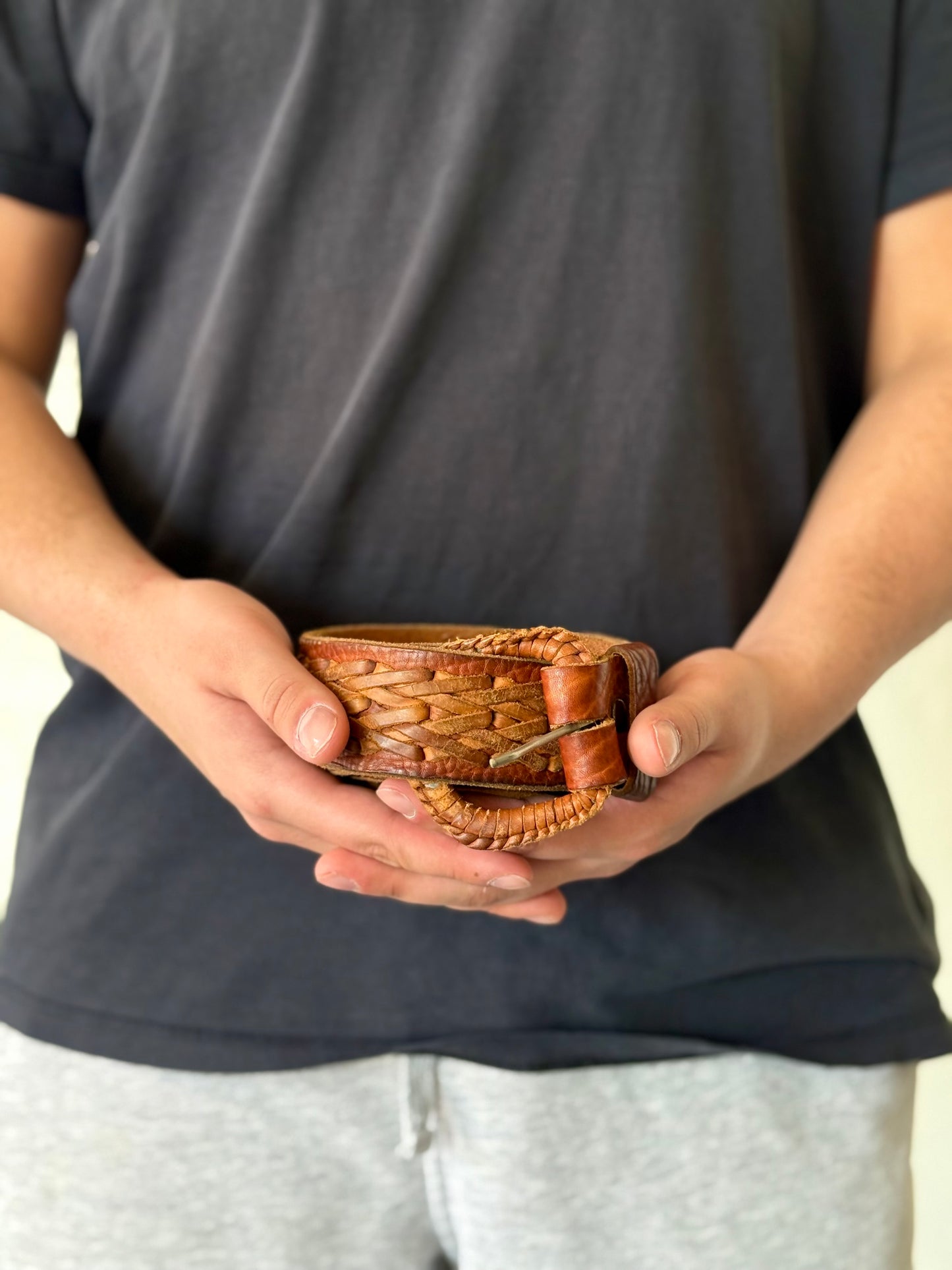 ‘80s Brown Leather Belt Sz. 32-38