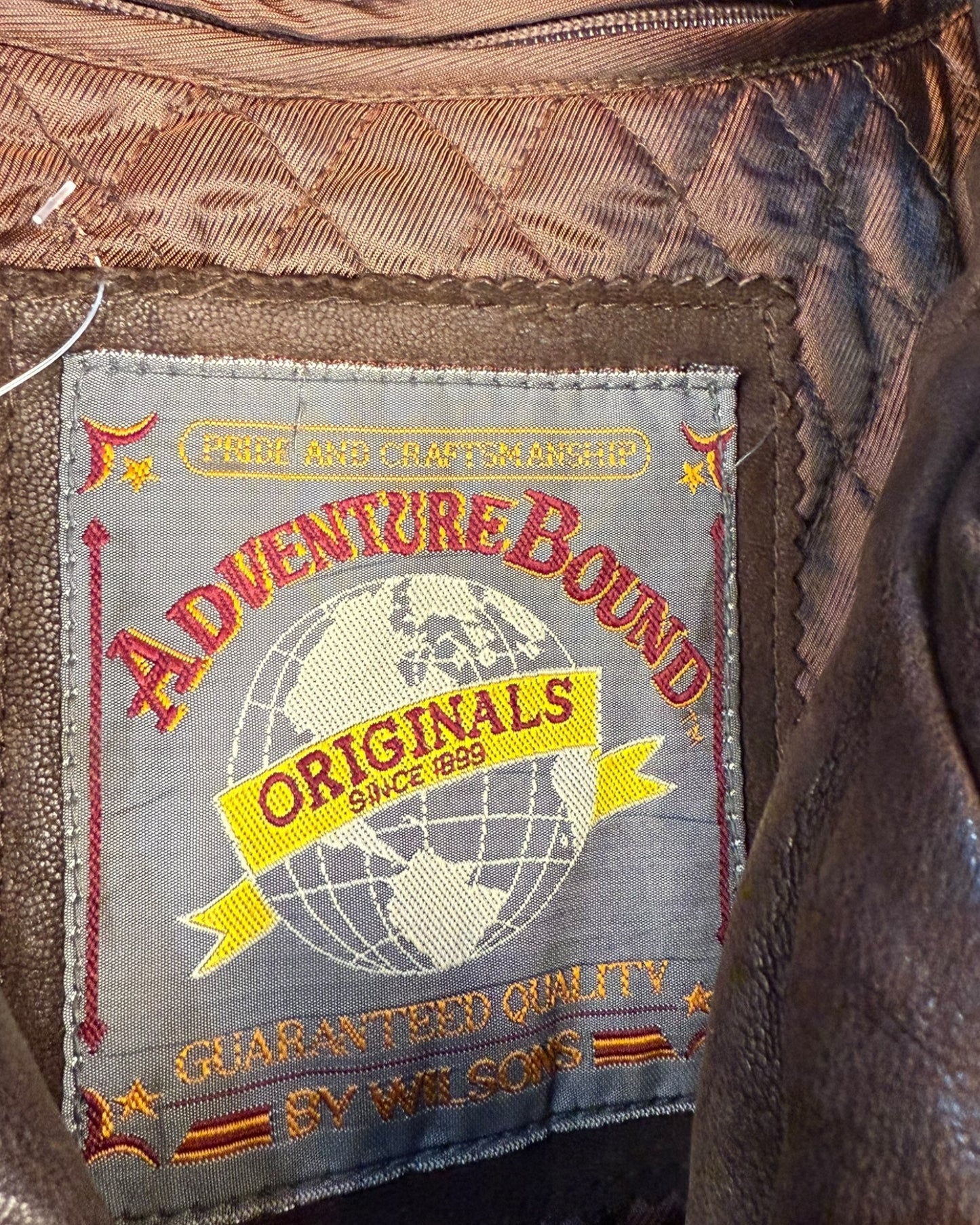 ‘90s Adventure Brown Leather Jacket Sz. XL
