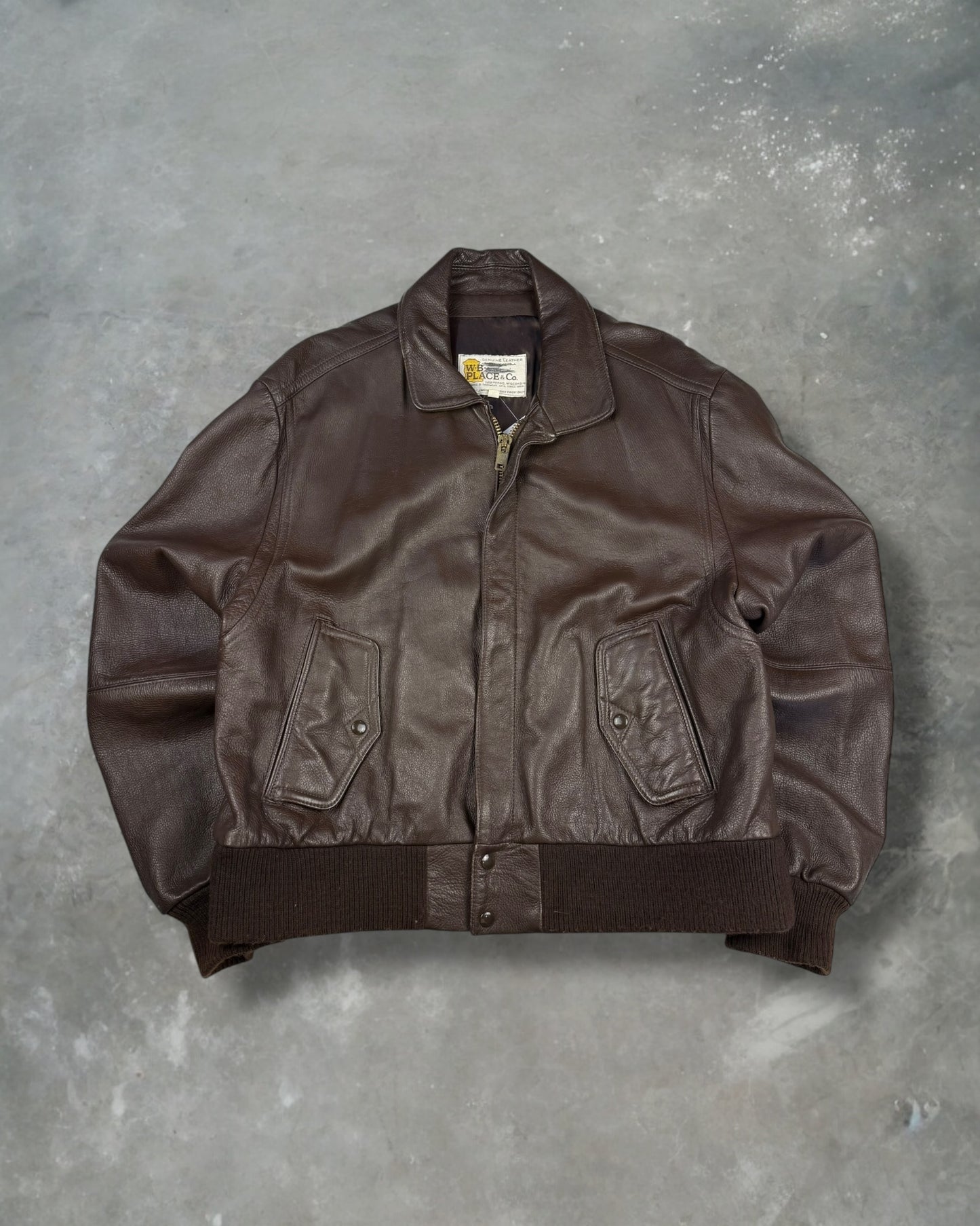 ‘80s Brown WB Place Leather Jacket Sz. XL
