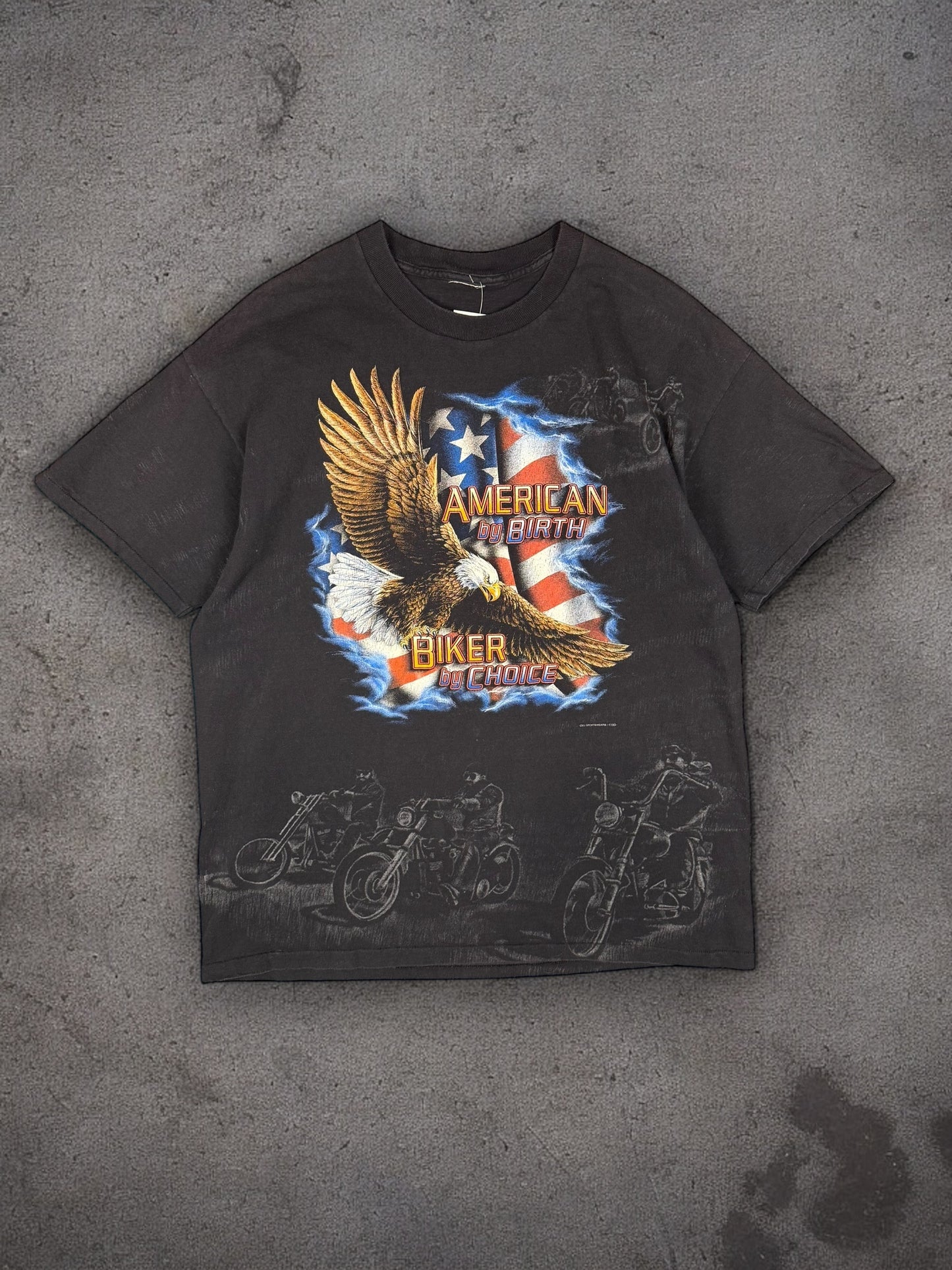 ‘90s American Biker Wrap Around Tee Sz. XL