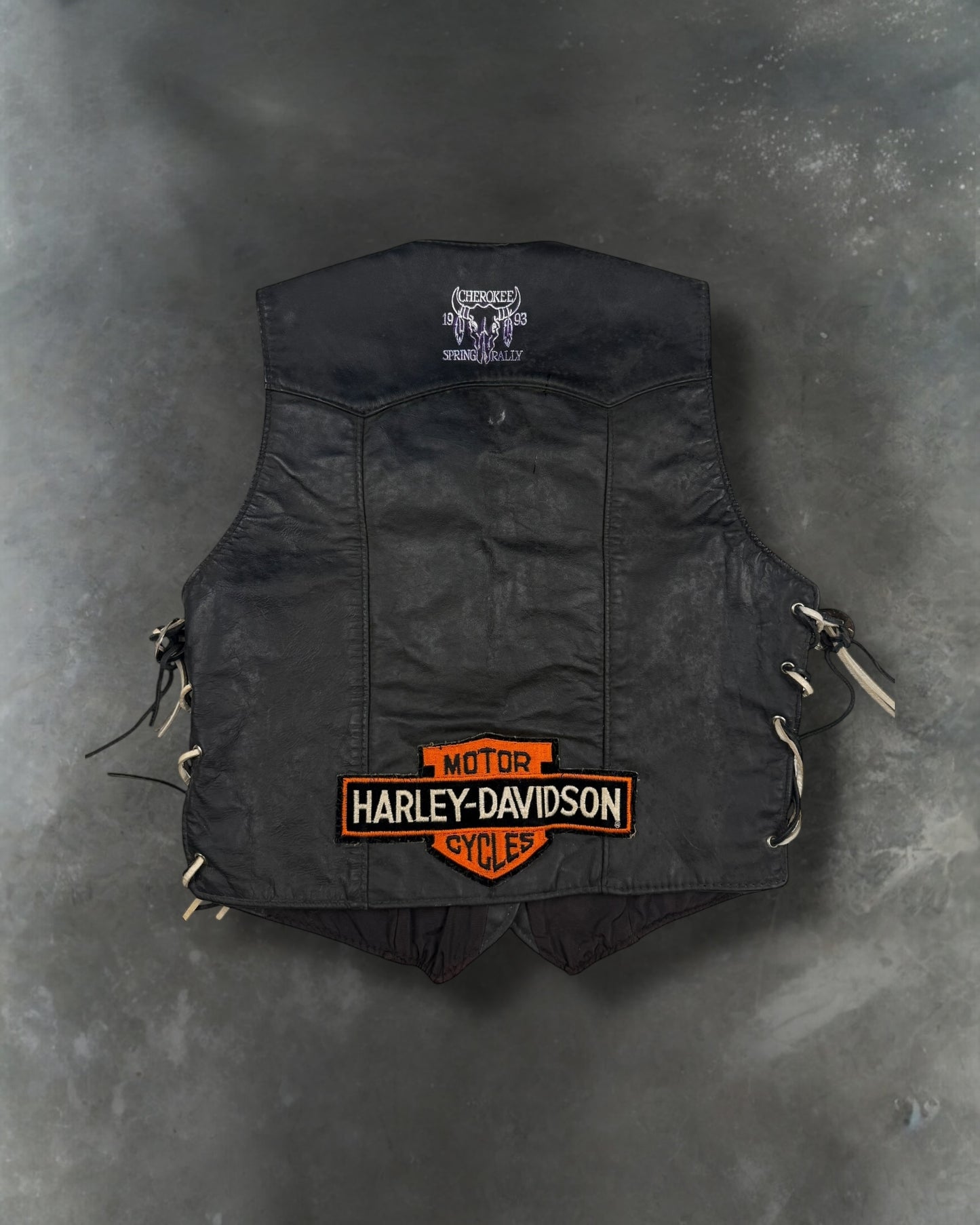 ‘93 Sturgis Harley Leather Vest Sz. S