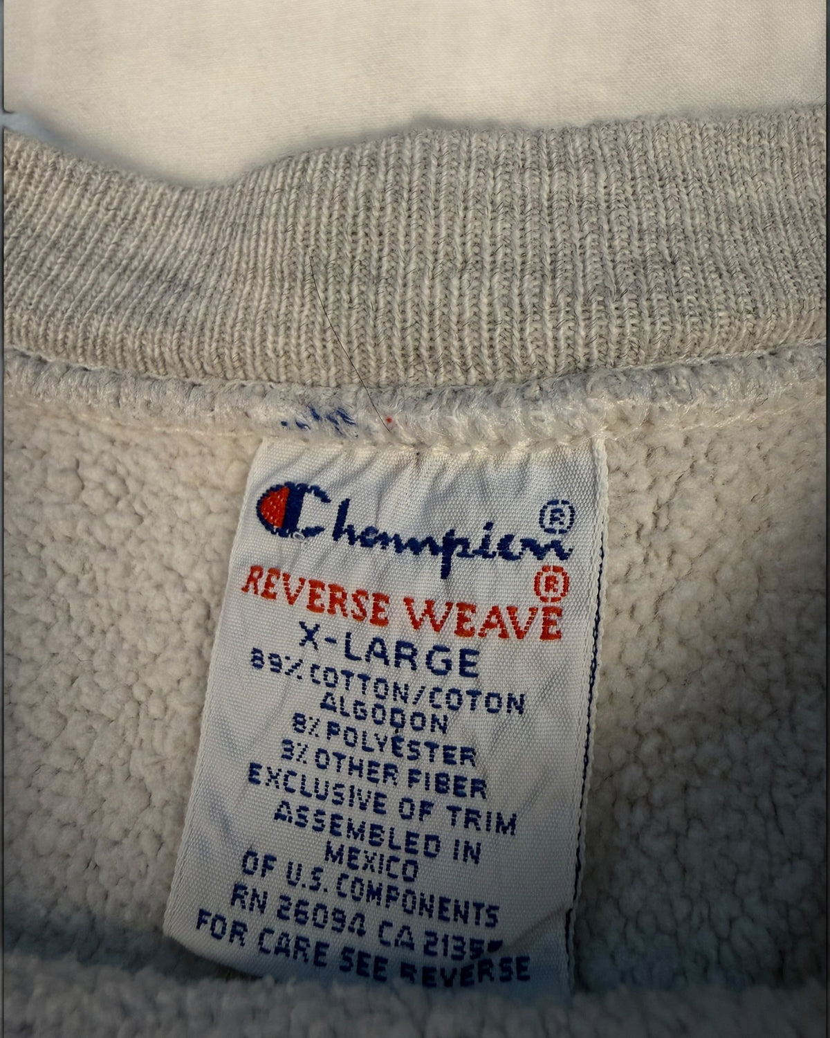 ‘90s Distressed Loyola Academy Lacrosse Champion Reverse Weave Crewneck Sz. XL