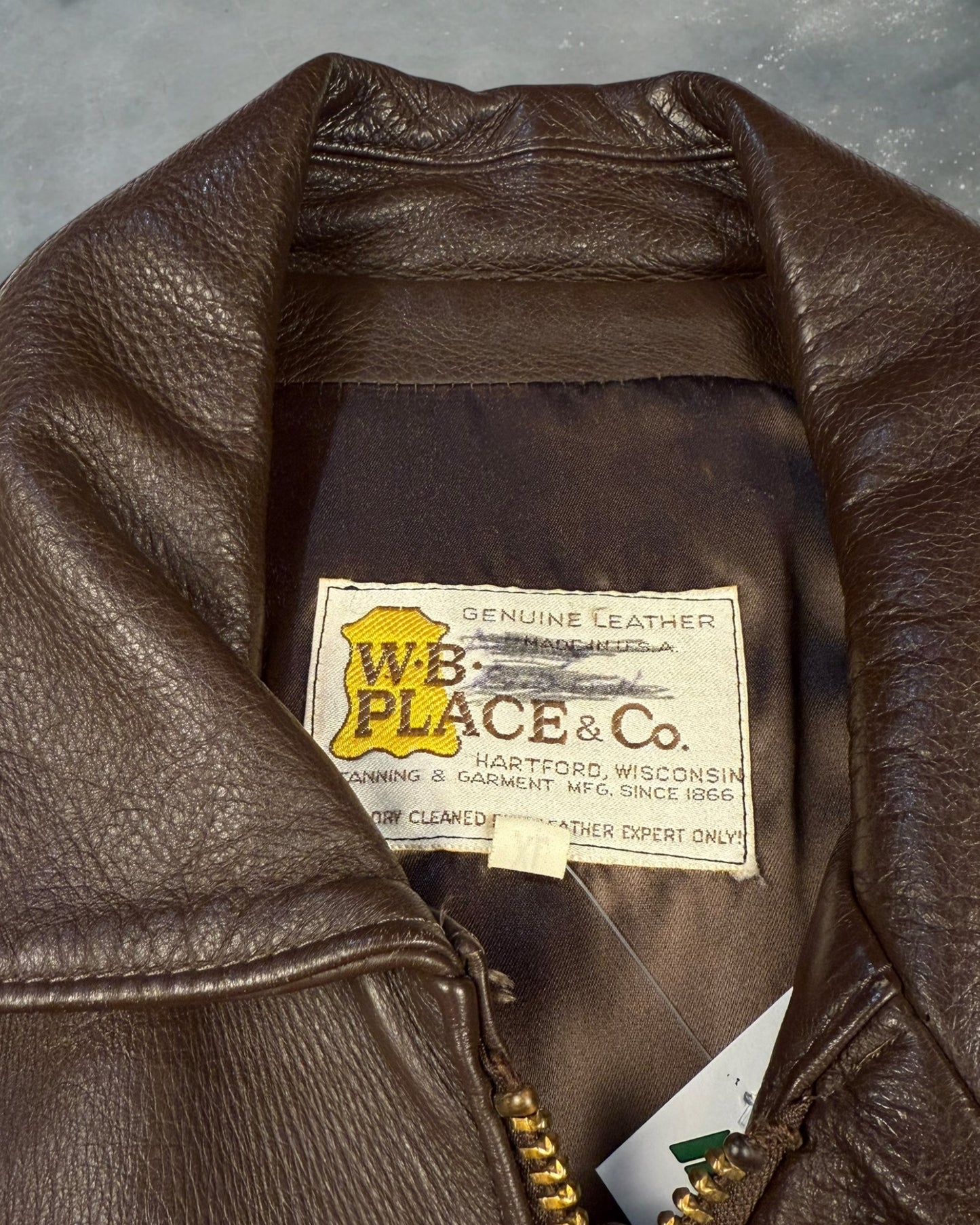 ‘80s Brown WB Place Leather Jacket Sz. XL