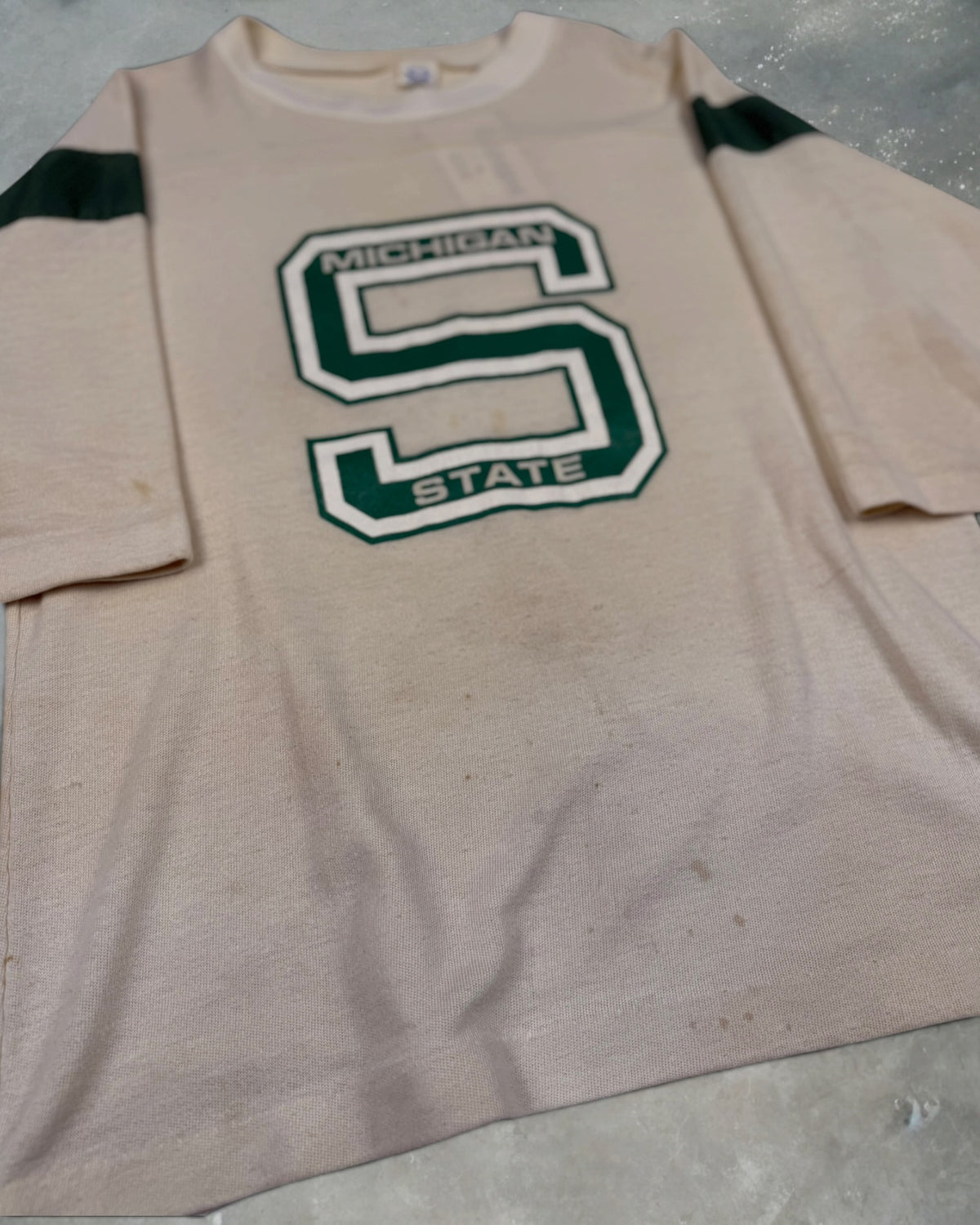 ‘70s Michigan State University 3/4 Sleeve Tee Sz. L