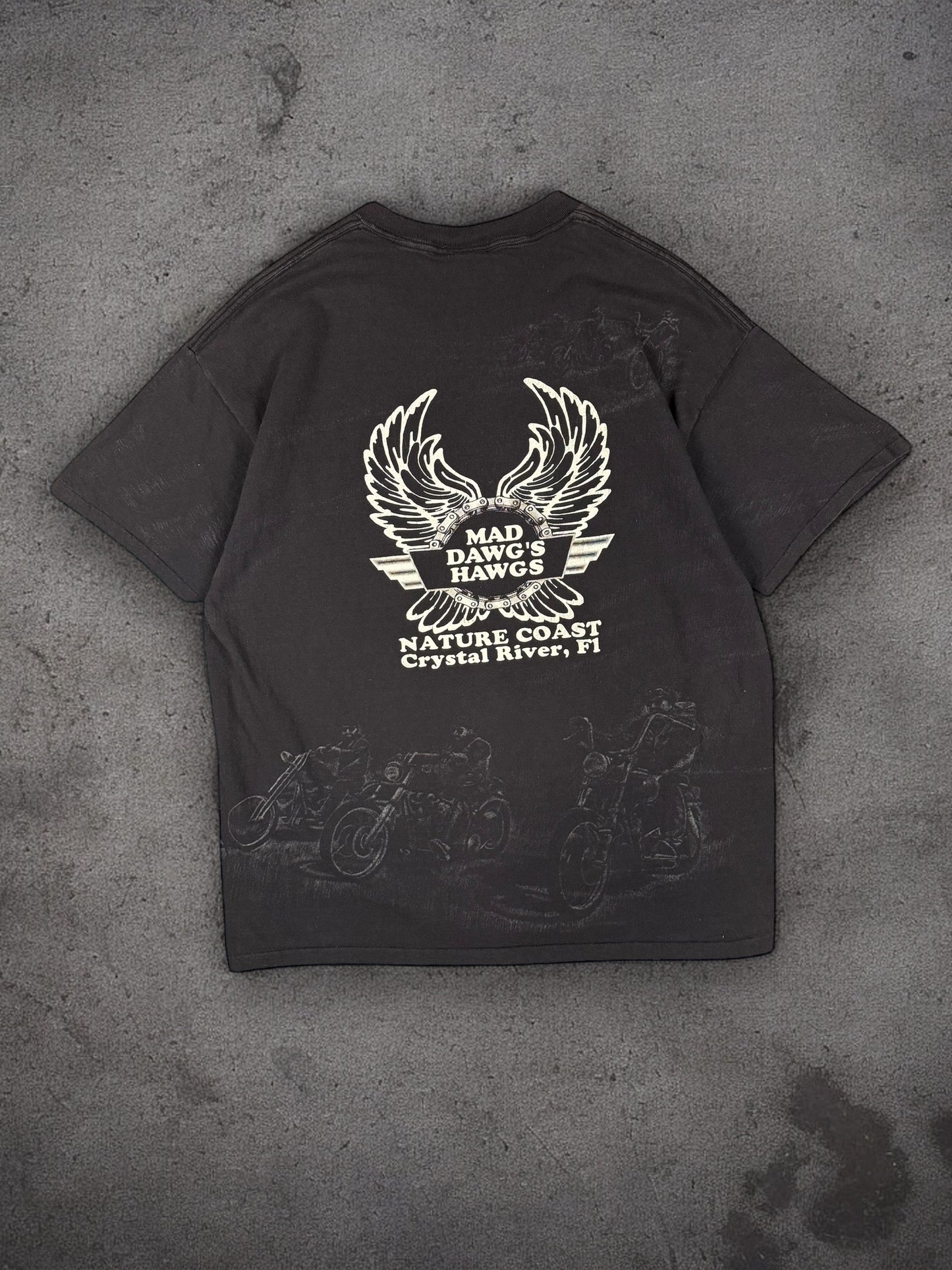 ‘90s American Biker Wrap Around Tee Sz. XL