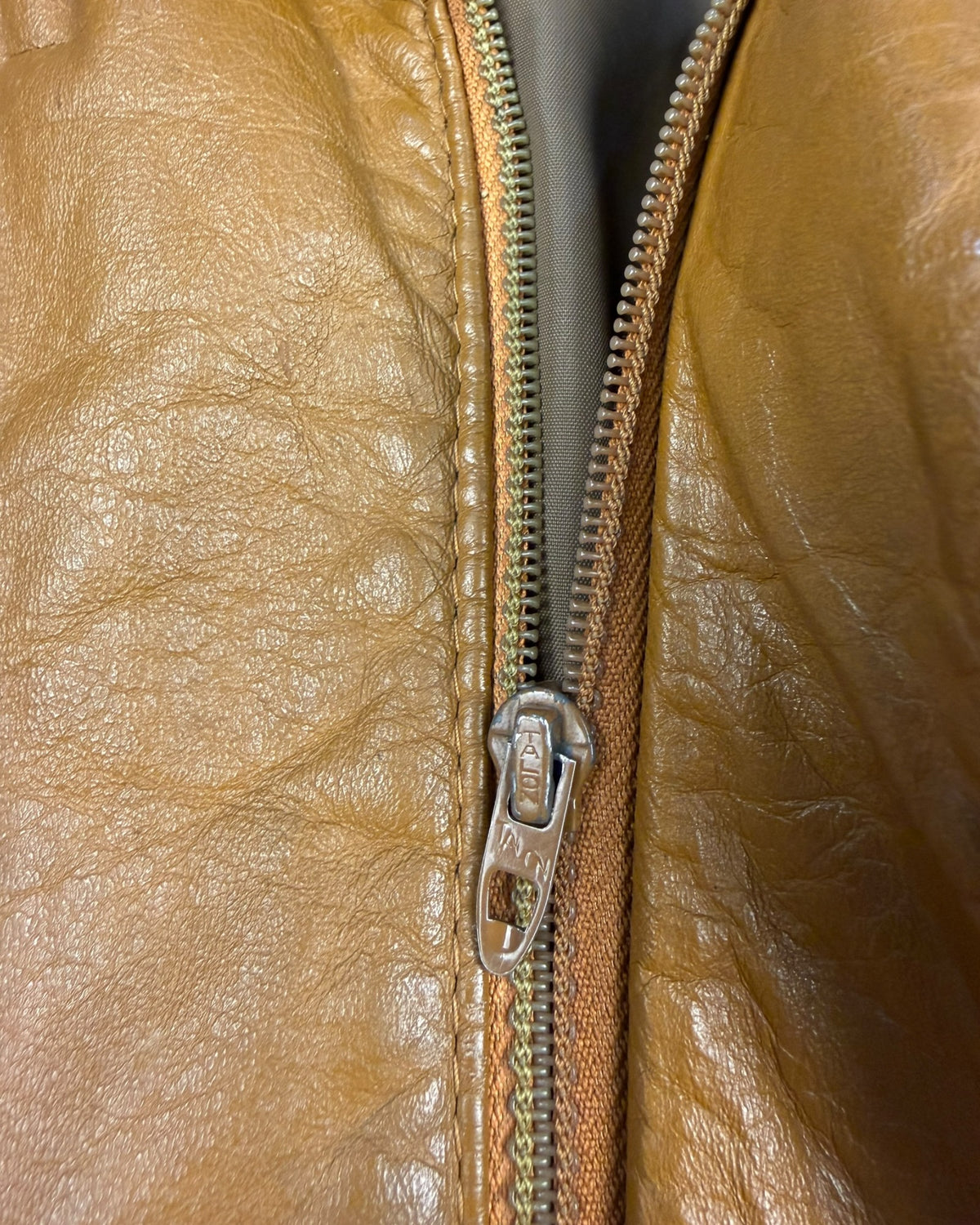 ‘70s Tan Leather Jacket Sz. L