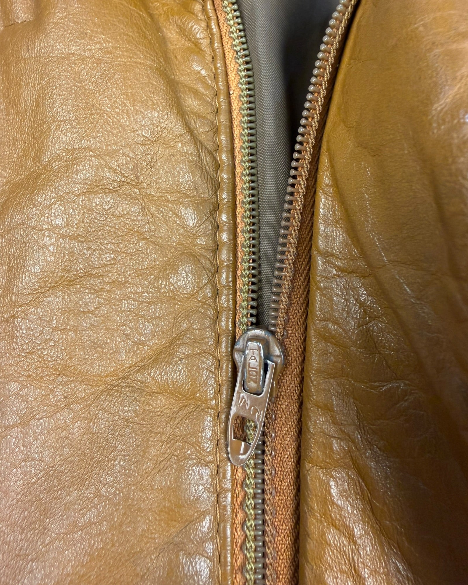 ‘70s Tan Leather Jacket Sz. L
