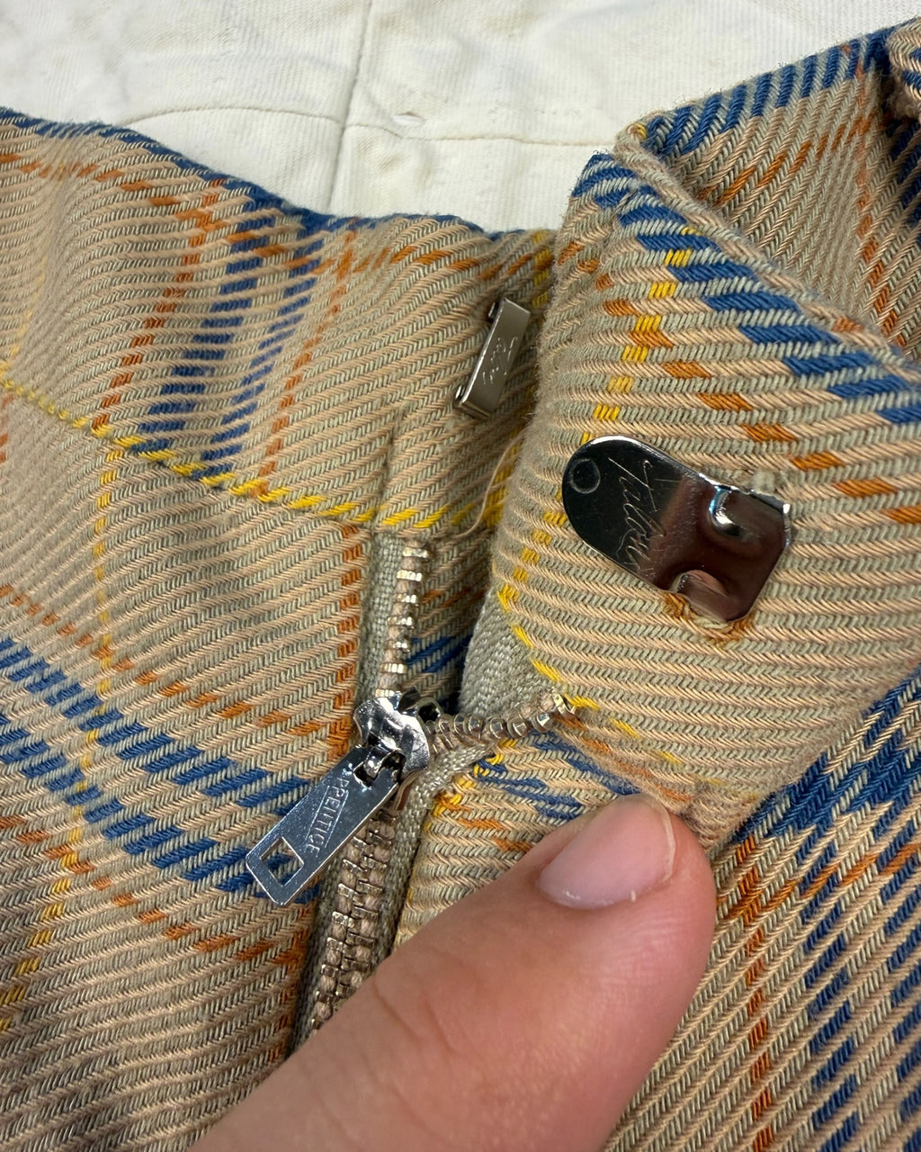 ‘70s Talon Zip Plaid Trousers Sz. 34x32