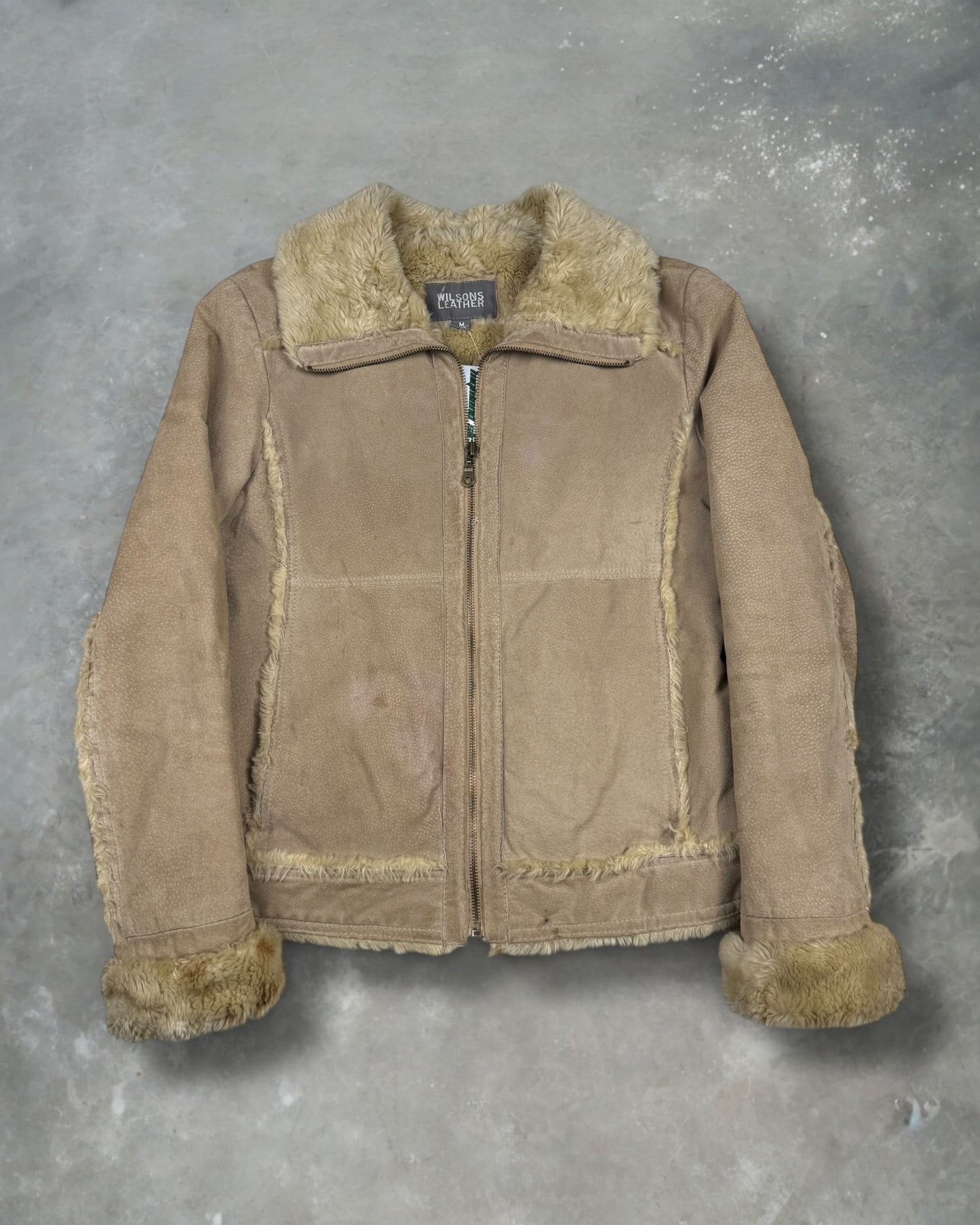 ‘00s Wilson’s Fur Lined Leather Jacket Sz. M