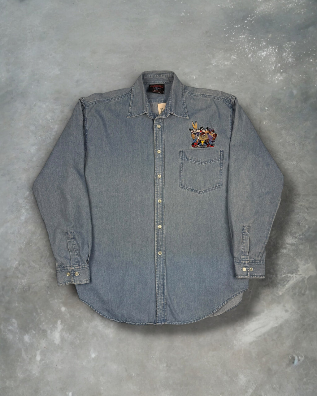 ‘95 Looney Tunes Denim Button Up Sz. L