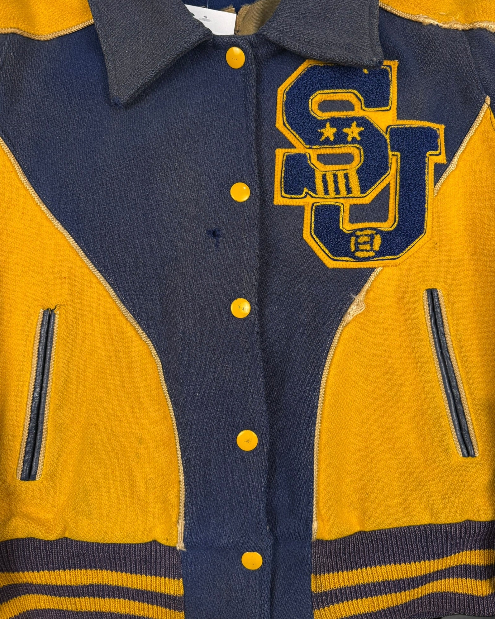 ‘80s Two Tone Varsity Letterman Jacket Sz. S