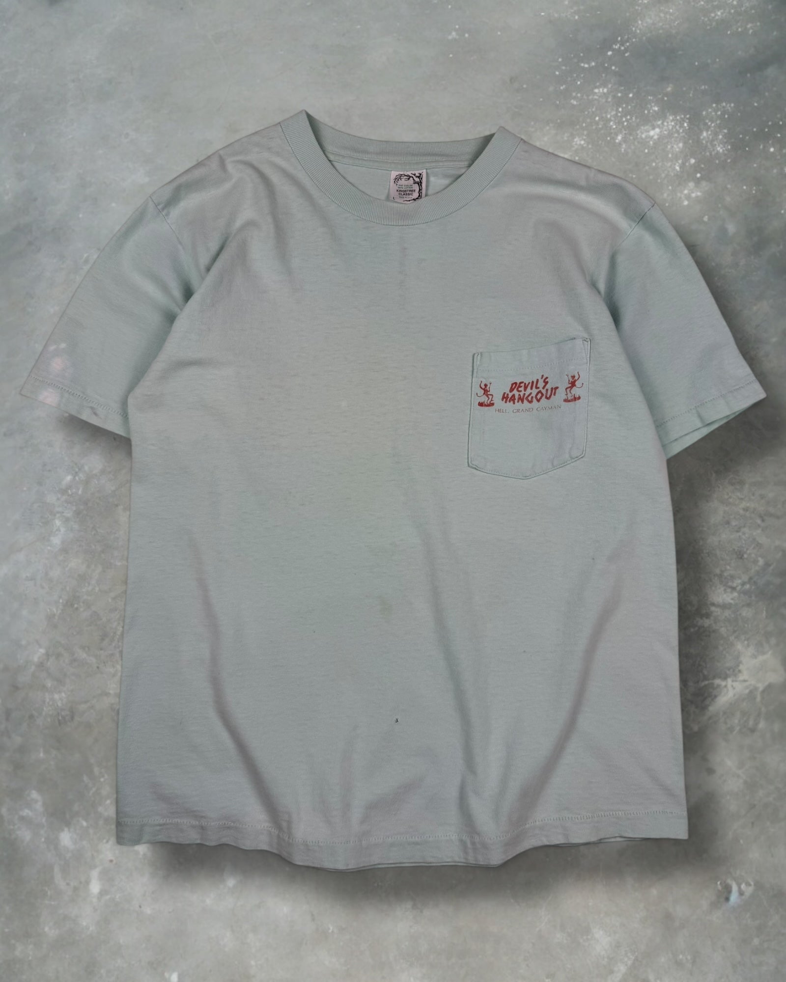 ‘89 Devils Hangout Salvage Pocket ￼Tee Sz. L