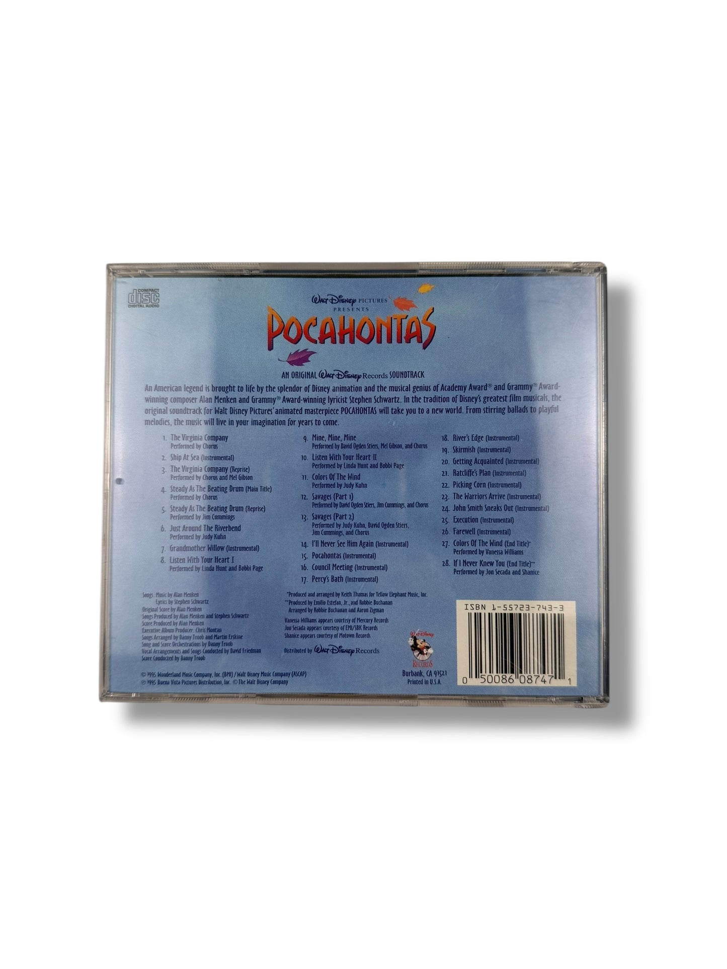 ‘95 Pocahontas Soundtrack CD