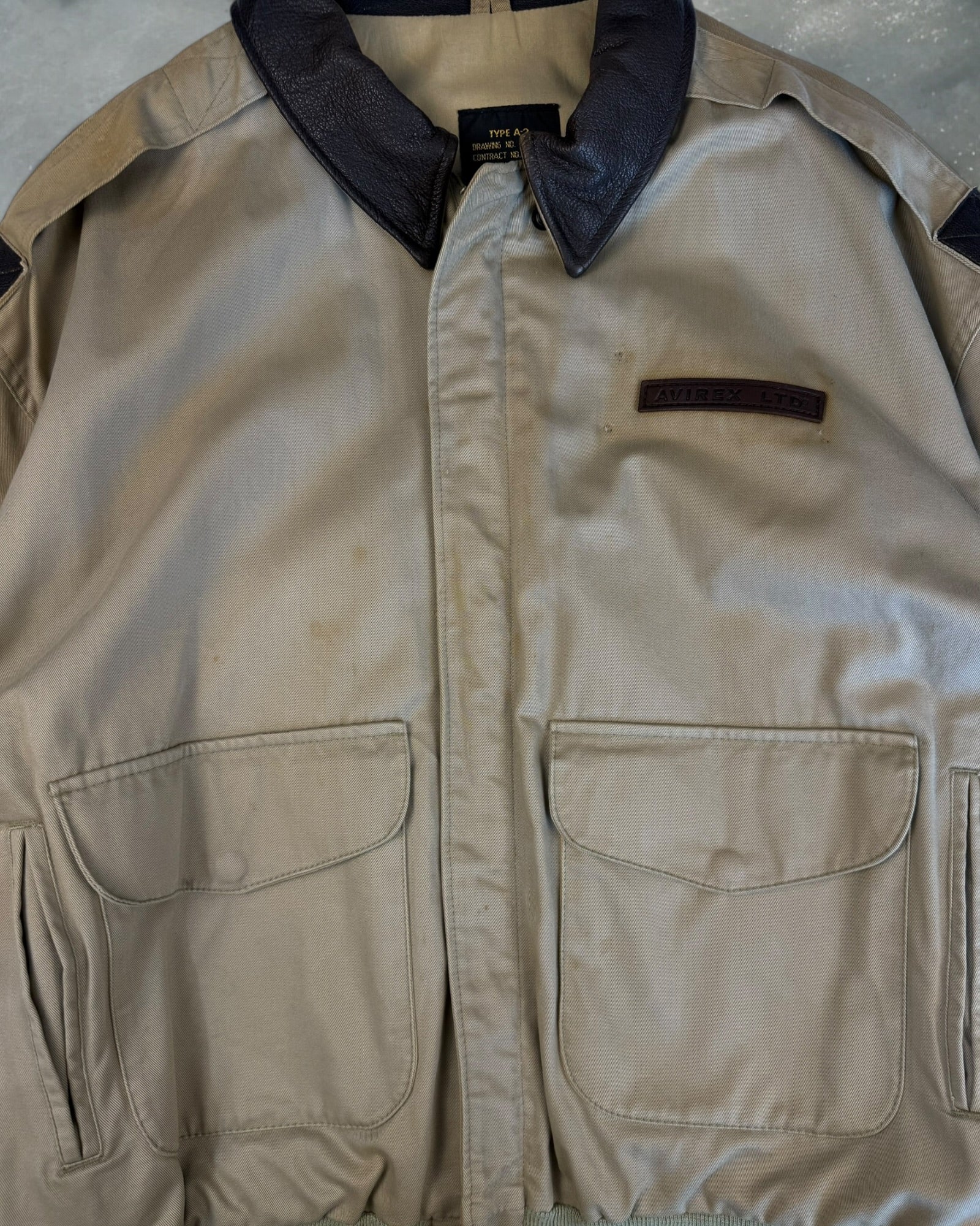 ‘90s Avirex Type A-2 Canvas Flight Jacket Sz. L
