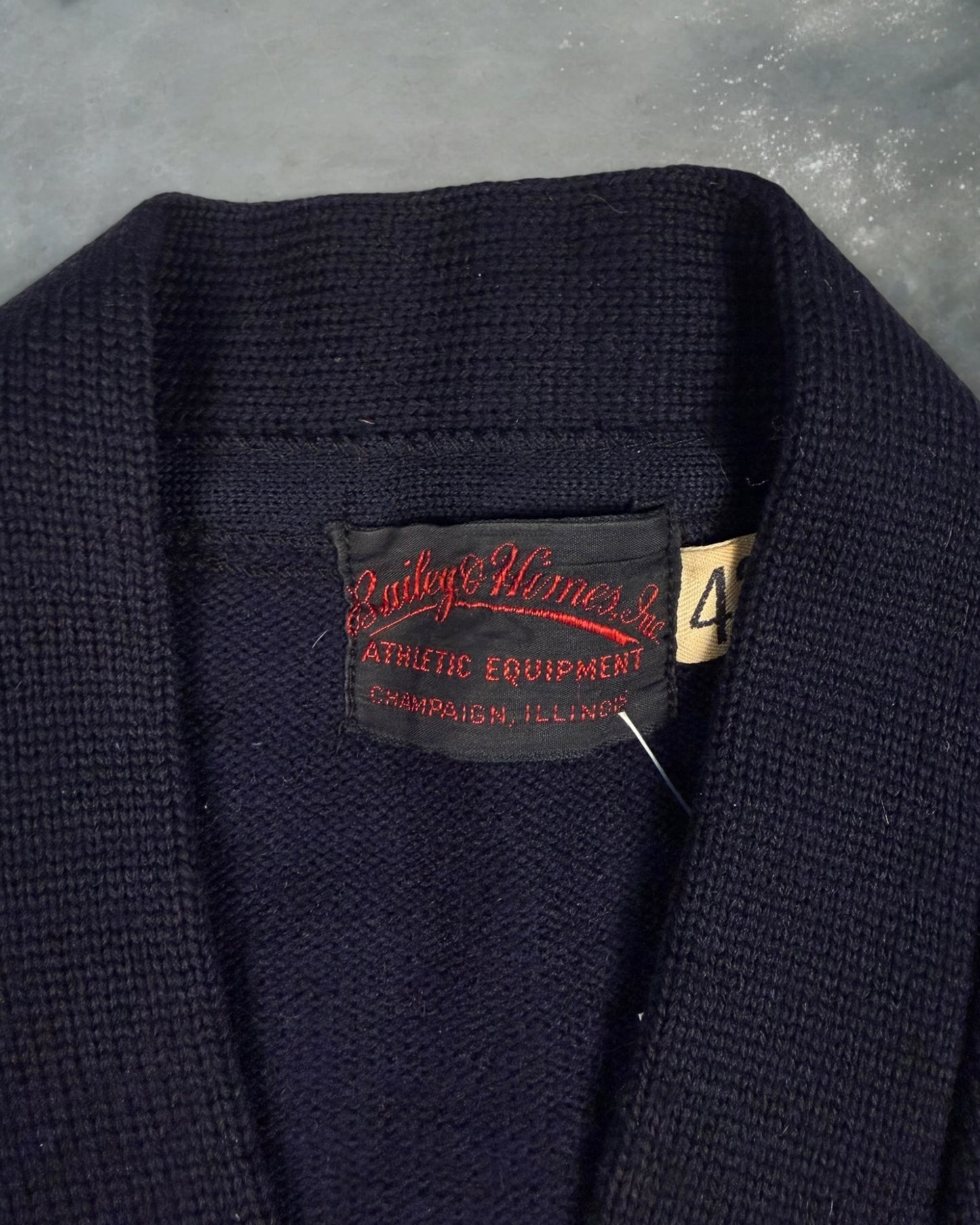 ‘40s Illinois University Swimming Varsity Letterman Cardigan Sz. L