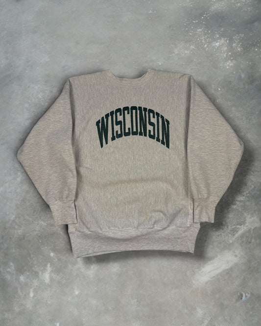 ‘90s Wisconsin Champion Reverse Weave Crewneck Sz. XL