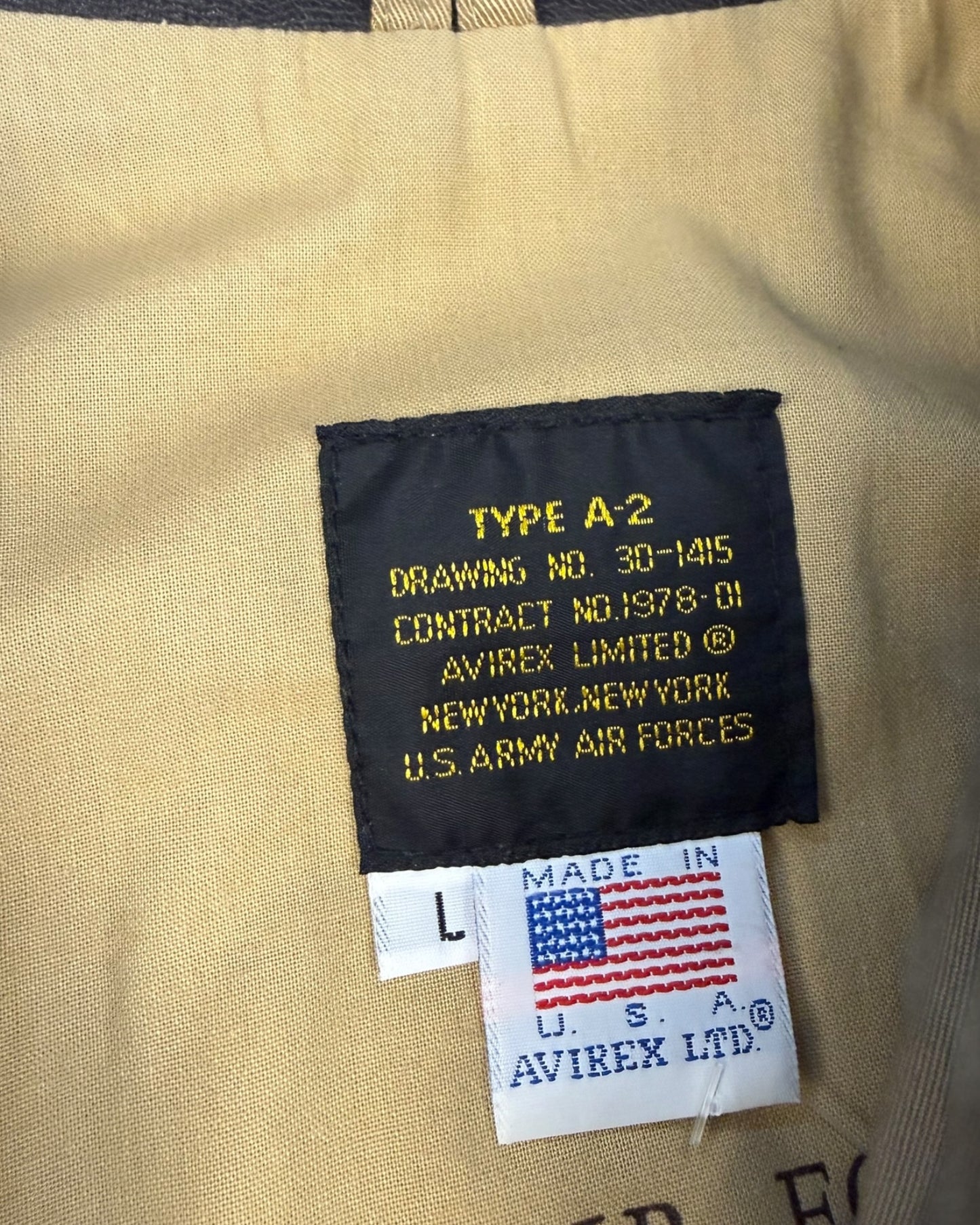 ‘90s Avirex Type A-2 Canvas Flight Jacket Sz. L