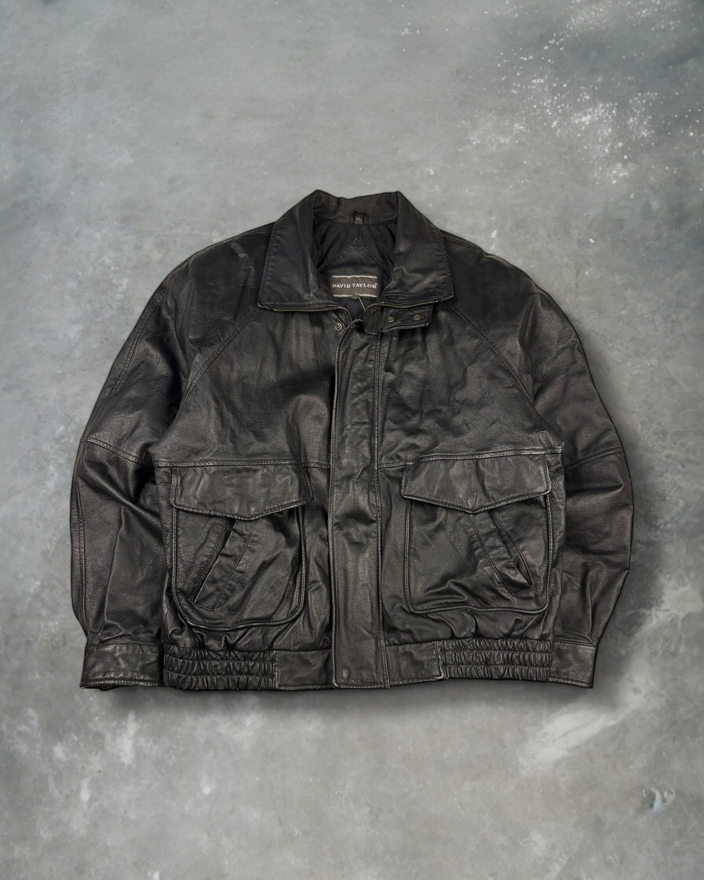 ‘00s David Taylor Leather Jacket Sz. L