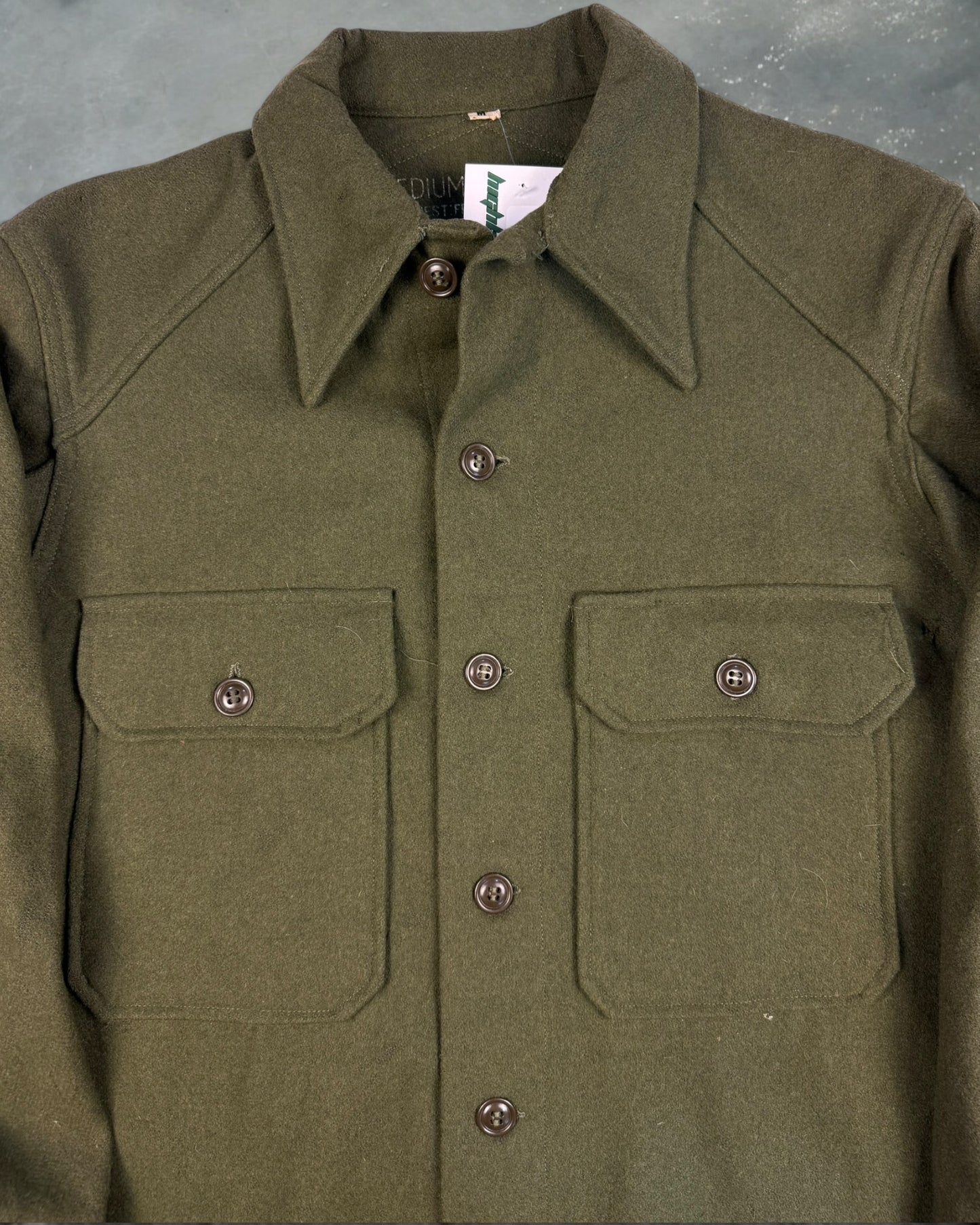 ‘50s Wool Type 2 Military OG-108 Field Flannel Sz. M