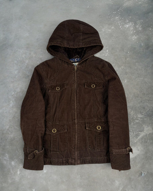 ‘00s Sonoma Women’s Brown Corduroy Zip Up Jacket Sz. M