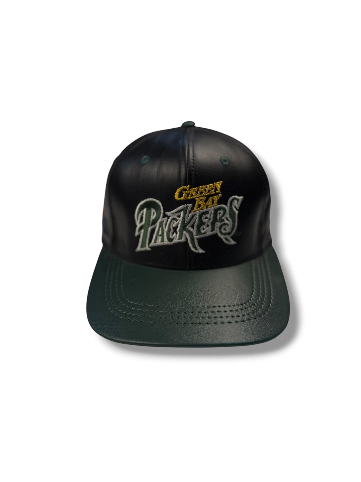 ‘90s Green Bay Packers Leather Snap Back Hat