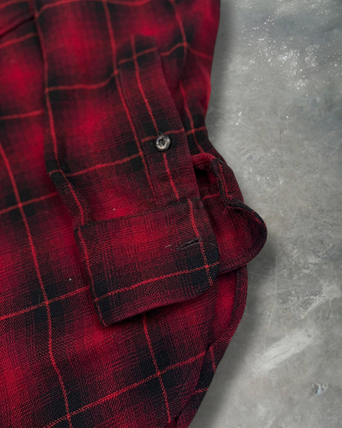 ‘50s Dagger Collar Pendleton Shadow Plaid Flannel Sz. M