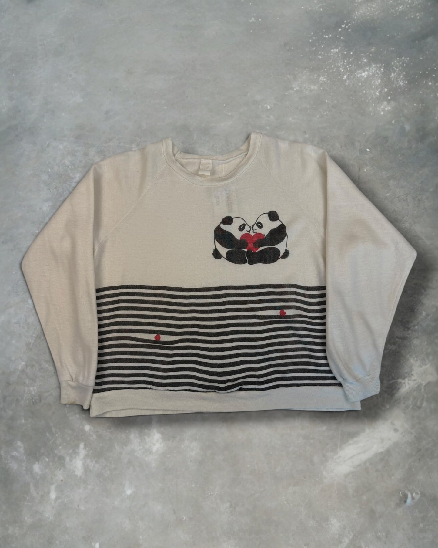 ‘70s Panda Love Raglan Crewneck Sz. M