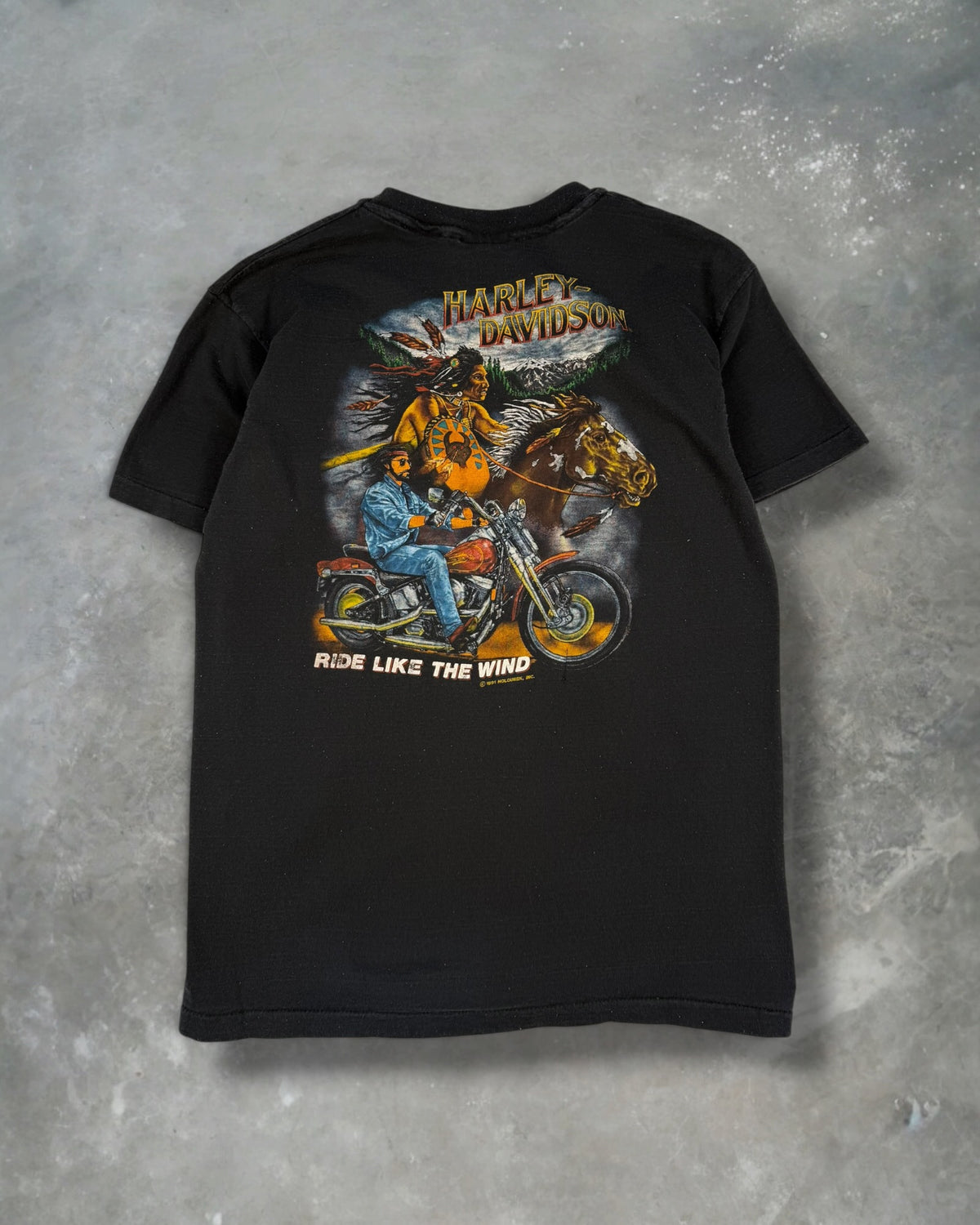 ‘91 Ride Like The Wind Harley Davidson Tee Sz. L