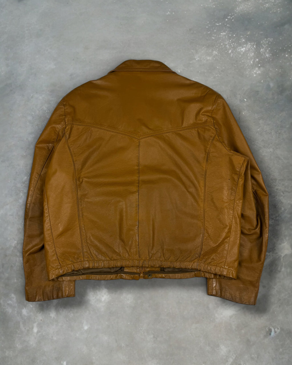 ‘70s Tan Leather Jacket Sz. L