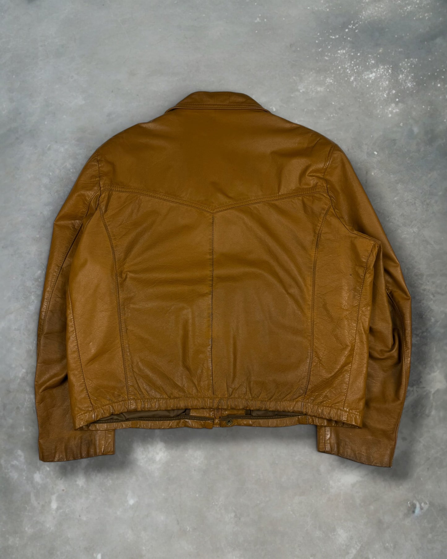 ‘70s Tan Leather Jacket Sz. L
