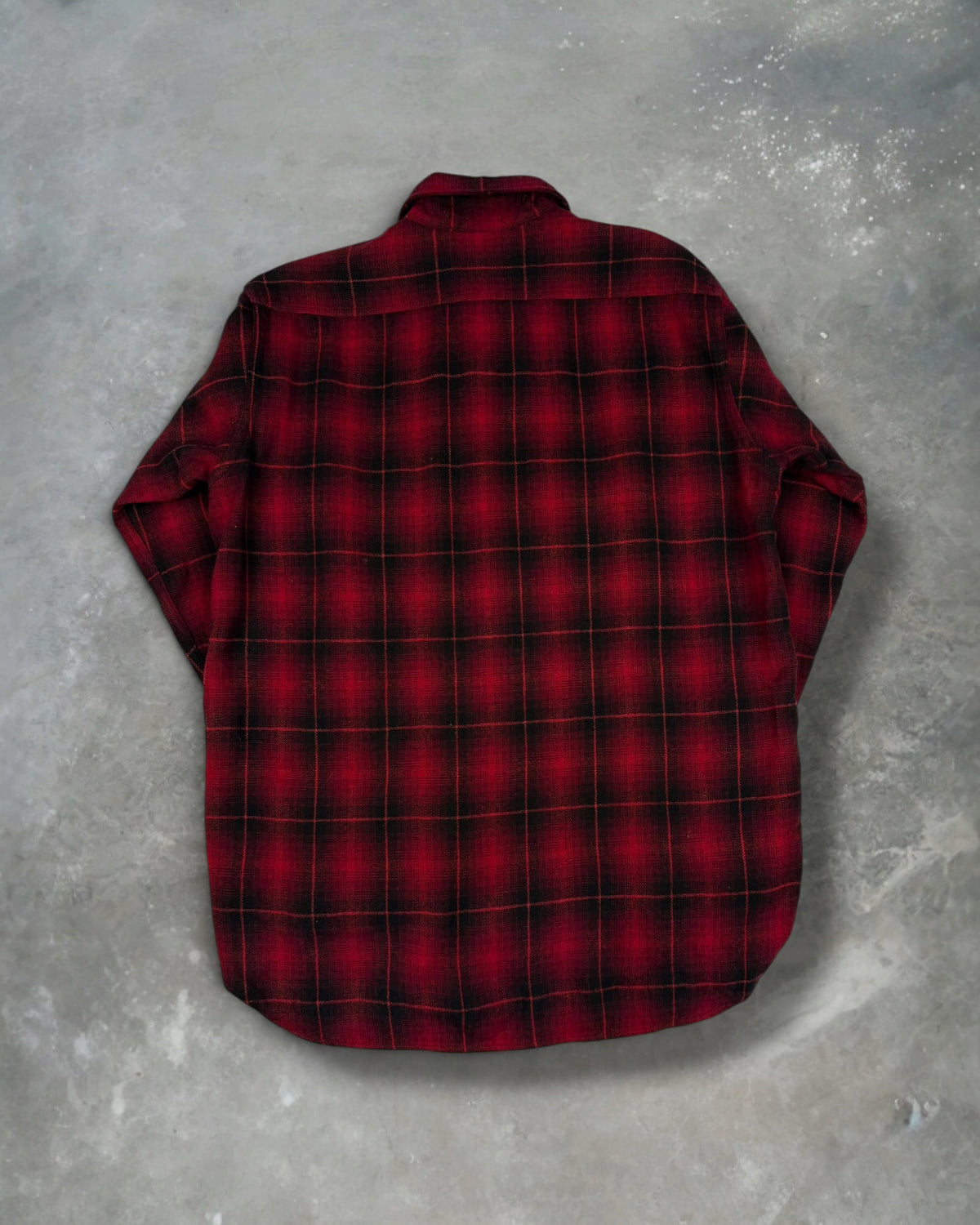 ‘50s Dagger Collar Pendleton Shadow Plaid Flannel Sz. M