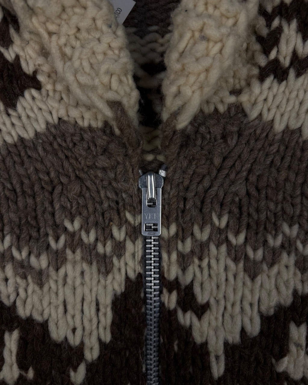 ‘70s Cowichan Hand Knit Zip-Up Sweater Sz. M