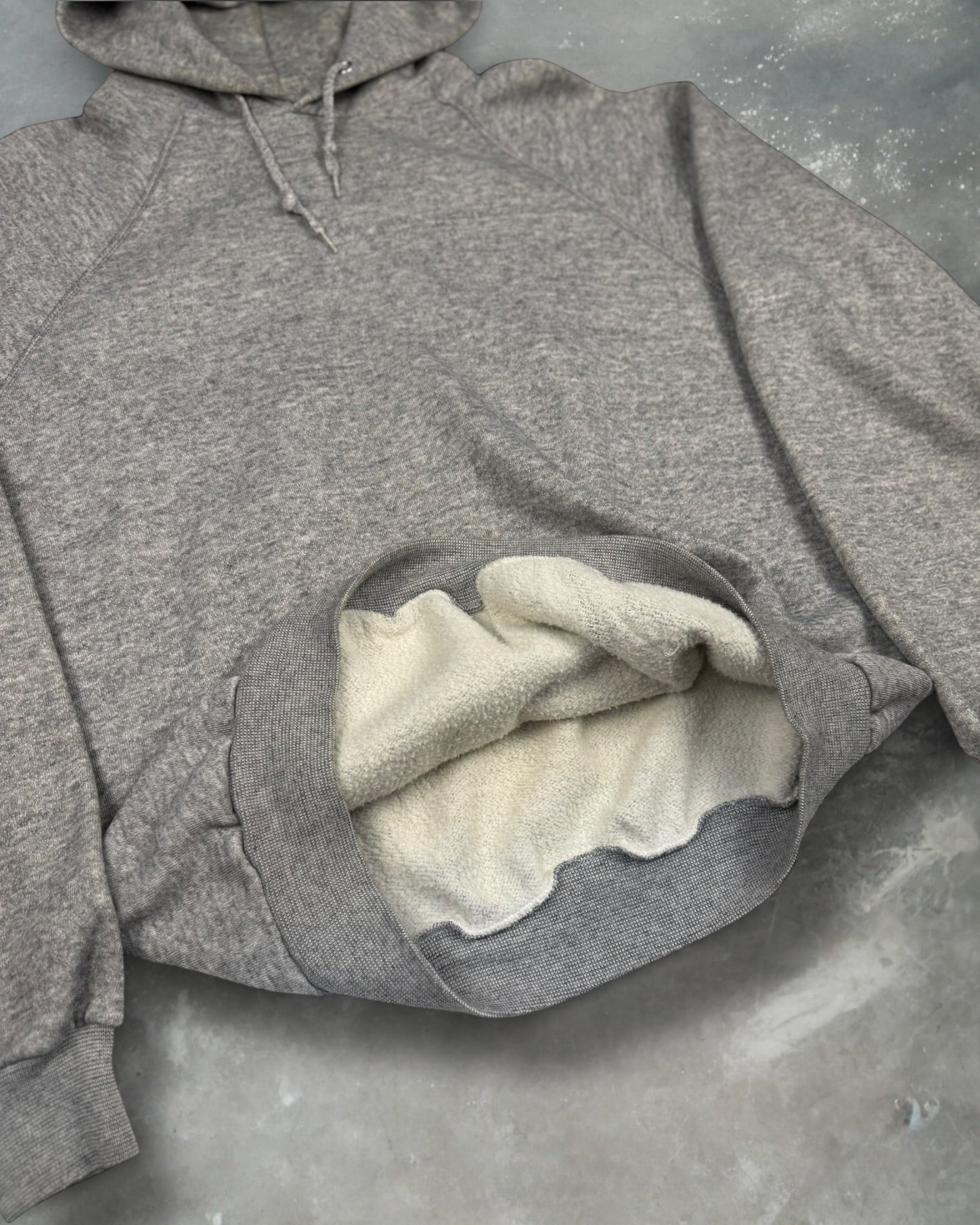 ‘80s Grey Raglan Hoodie Sz. XL
