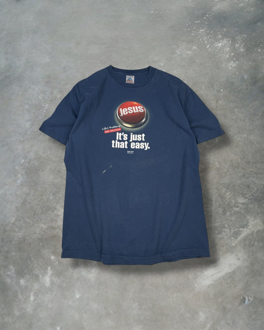 ‘00s Jesus Button Tee Sz. L