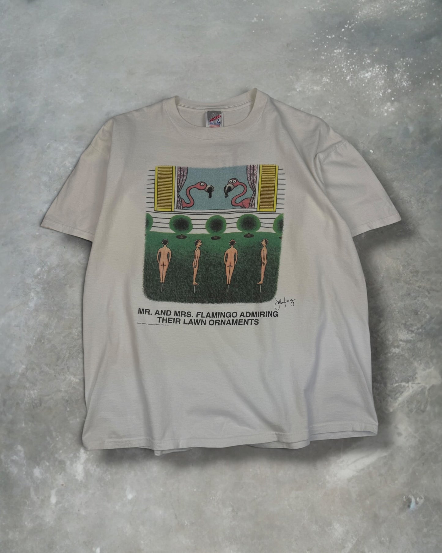 ‘90s Mr. Flamingo Art Tee Sz. L