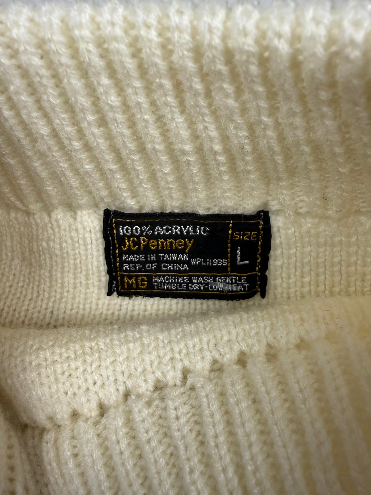 ‘70s Jc Penney Mock Neck Sweater Sz. L