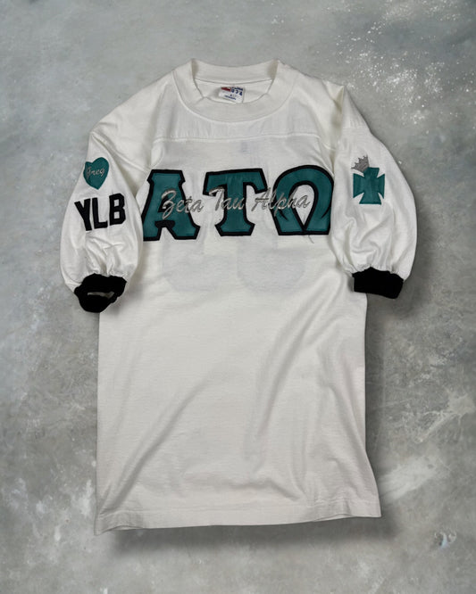 ‘80s Beta Tau Alpha Drinking Jersey Tee Sz. S