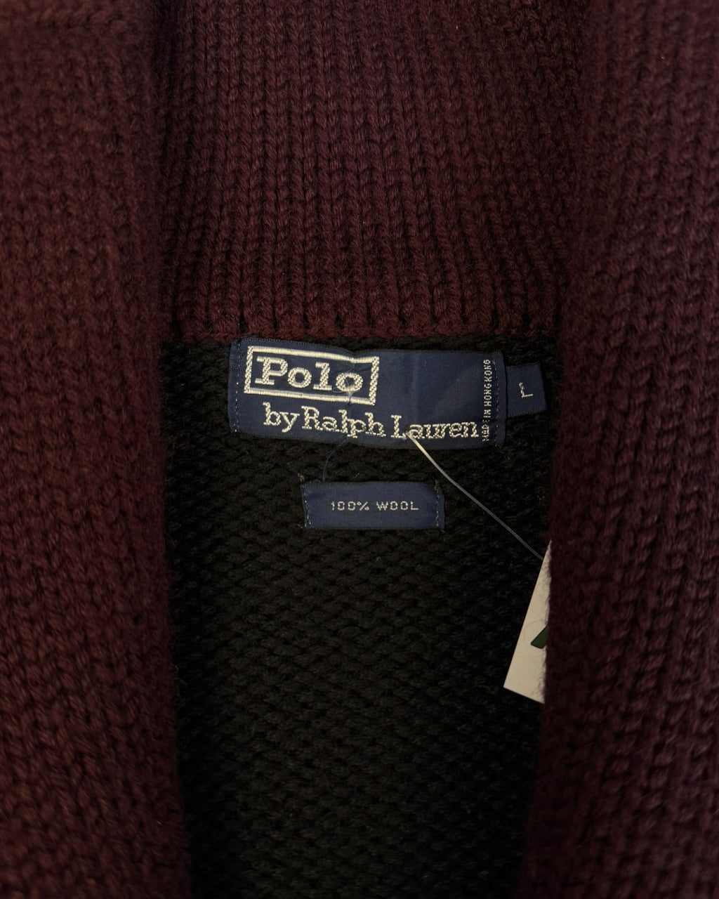 ‘80s Polo Ralph Lauren Wool Knit Shawl Collar Cardigan Sz. L