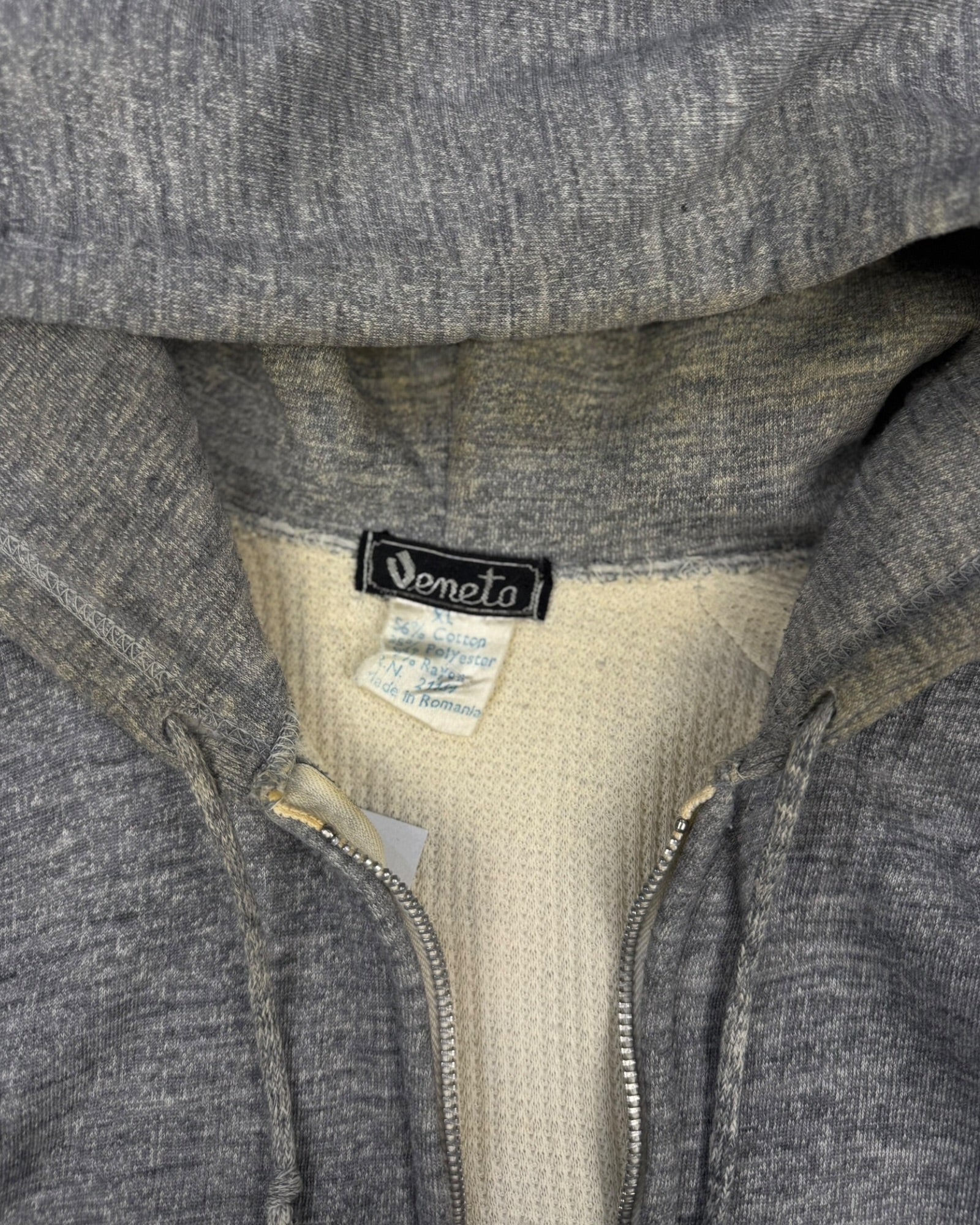 ‘80s Raglan Waffle Lined Zip Up Hoodie Sz. XL