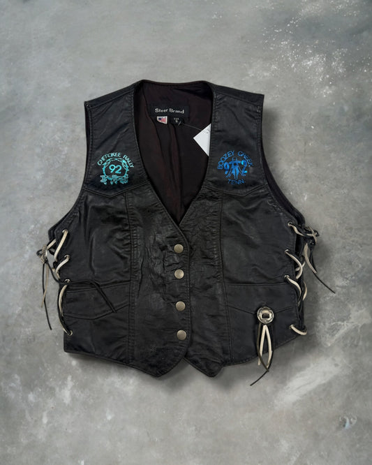 ‘93 Sturgis Harley Leather Vest Sz. S