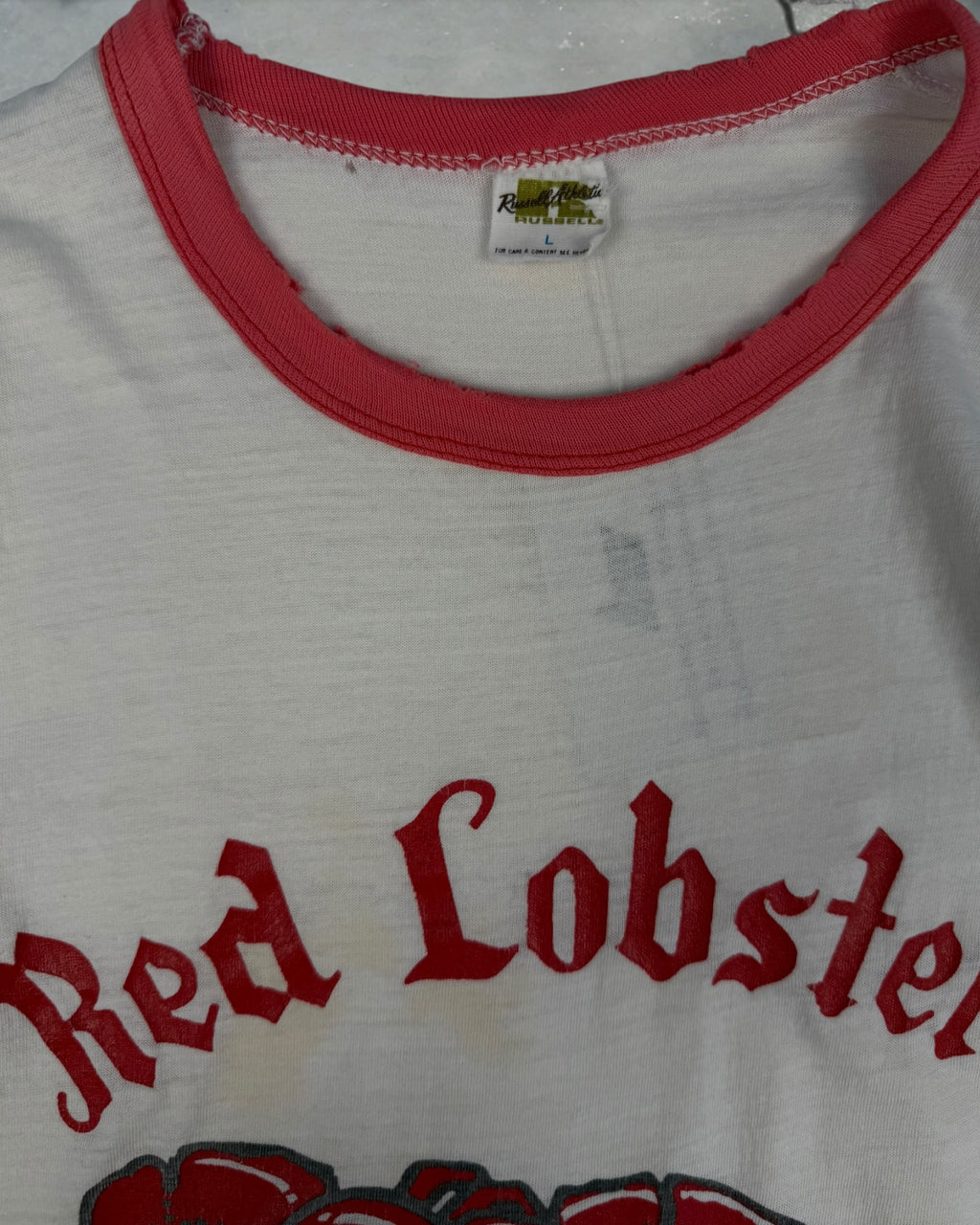 ‘70s Red Lobster Russel Athletic Ringer Tee Sz. L