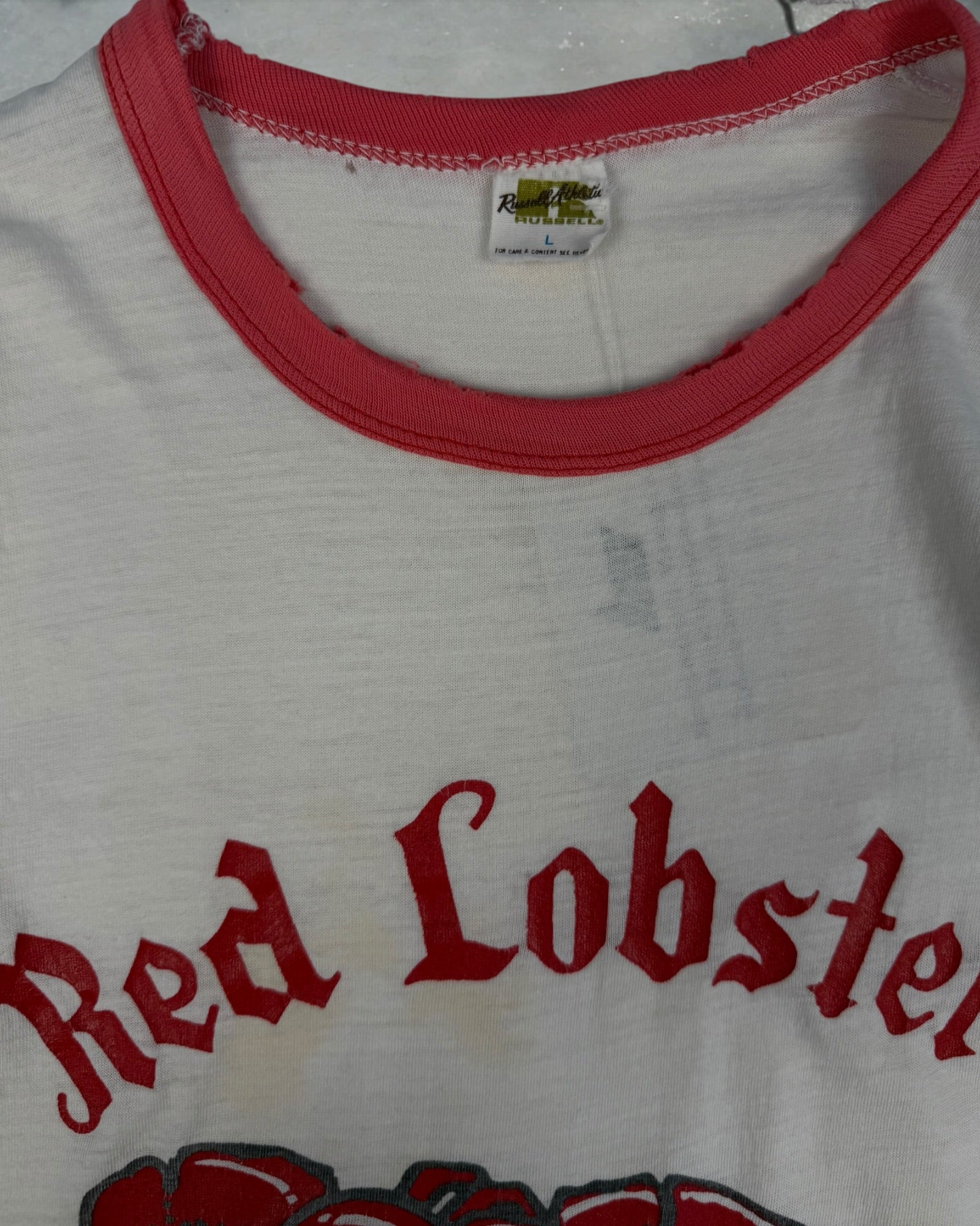 ‘70s Red Lobster Russel Athletic Ringer Tee Sz. L