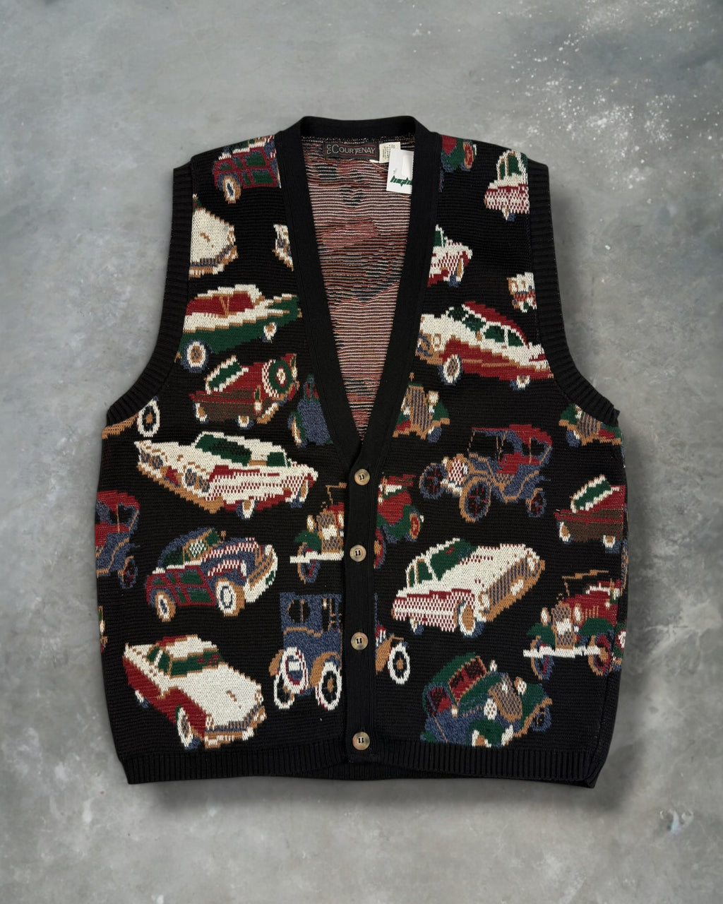 ‘80s Car Sweater Vest Sz. L