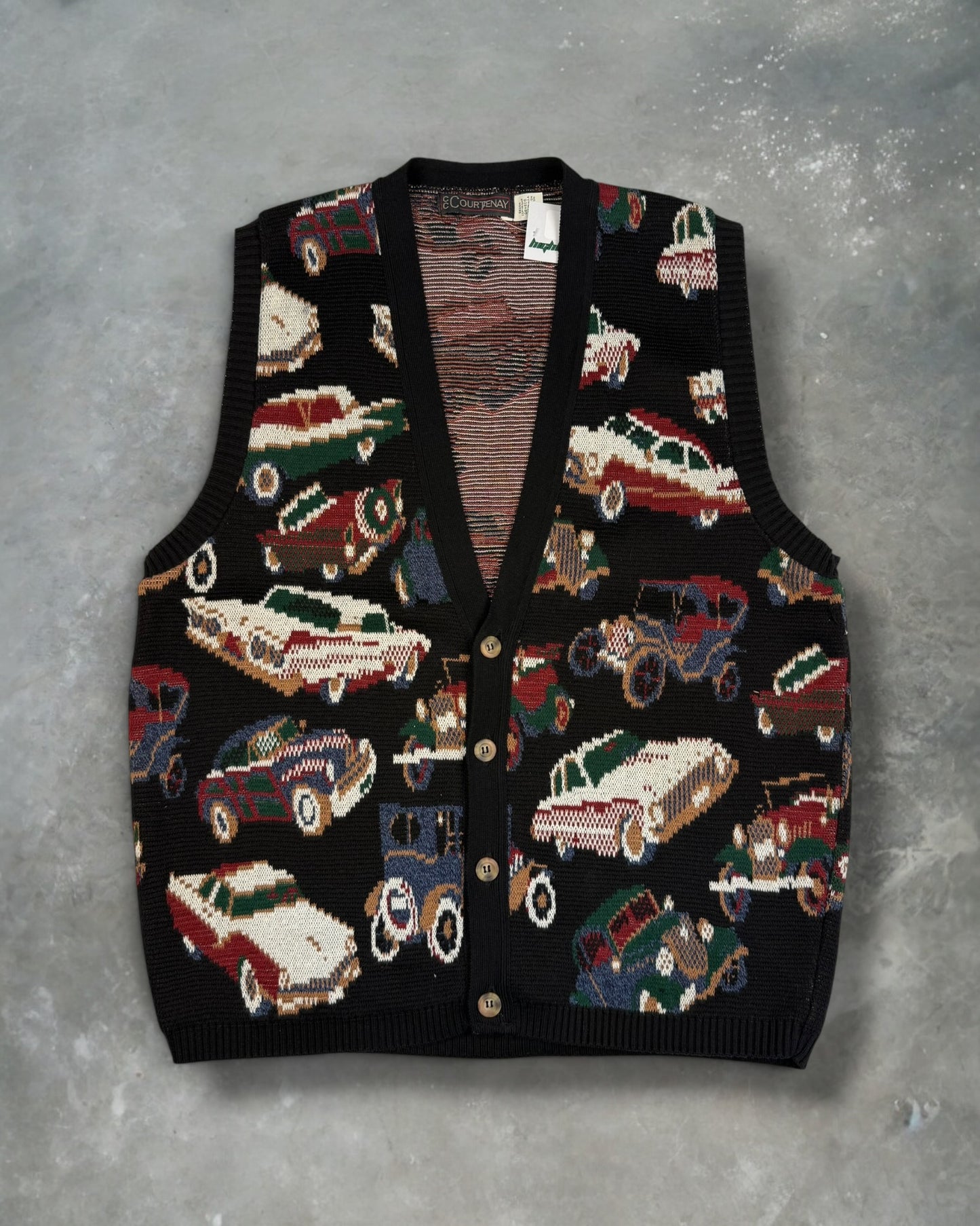 ‘80s Car Sweater Vest Sz. L
