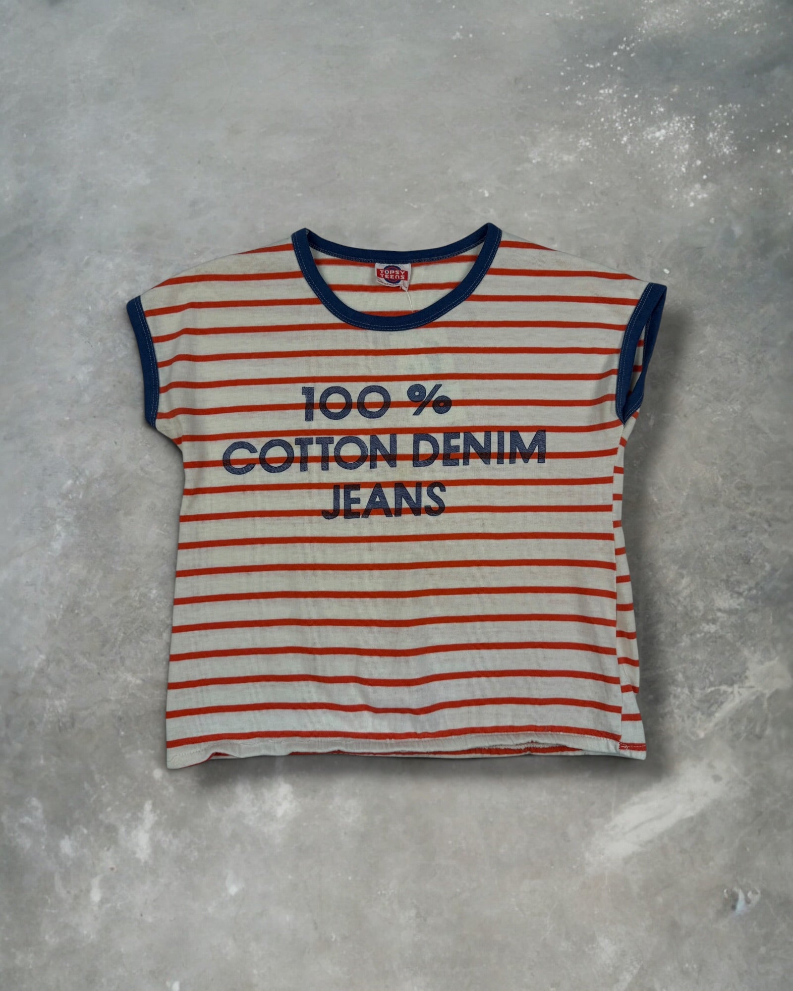 ‘70s Cotton Denim Baby Tee Sz. M