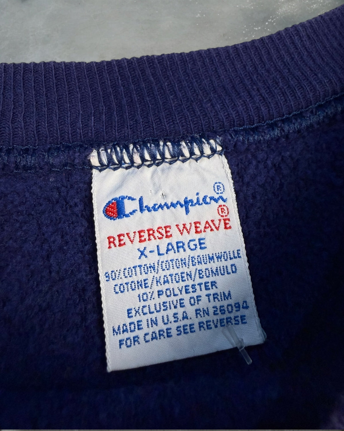 ‘90s Violet Champion Reverse Weave Crewneck Sz. XL
