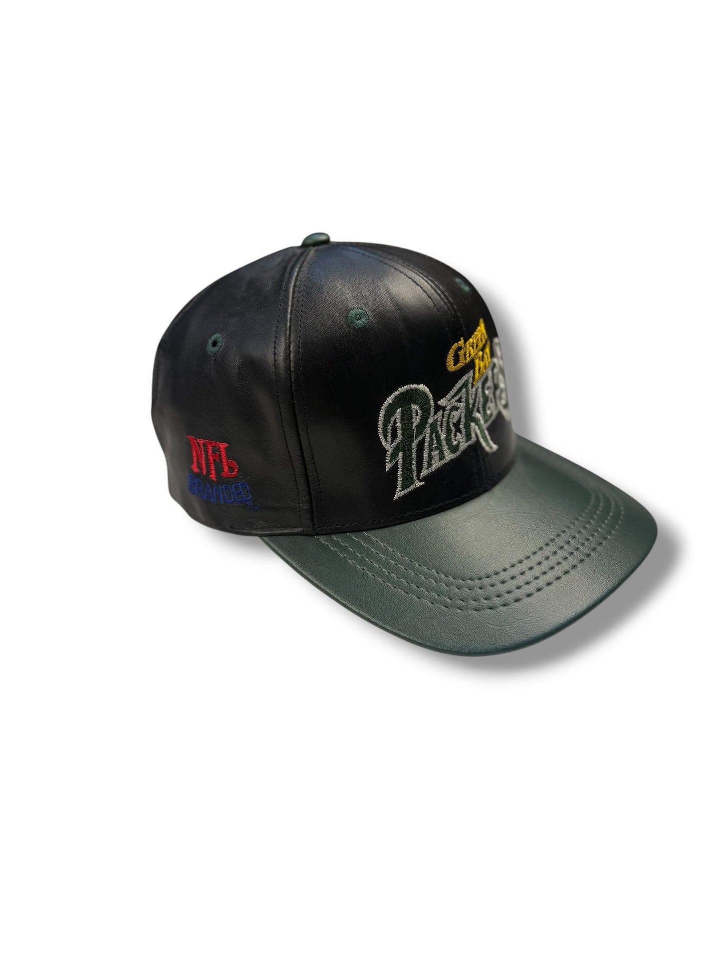 ‘90s Green Bay Packers Leather Snap Back Hat