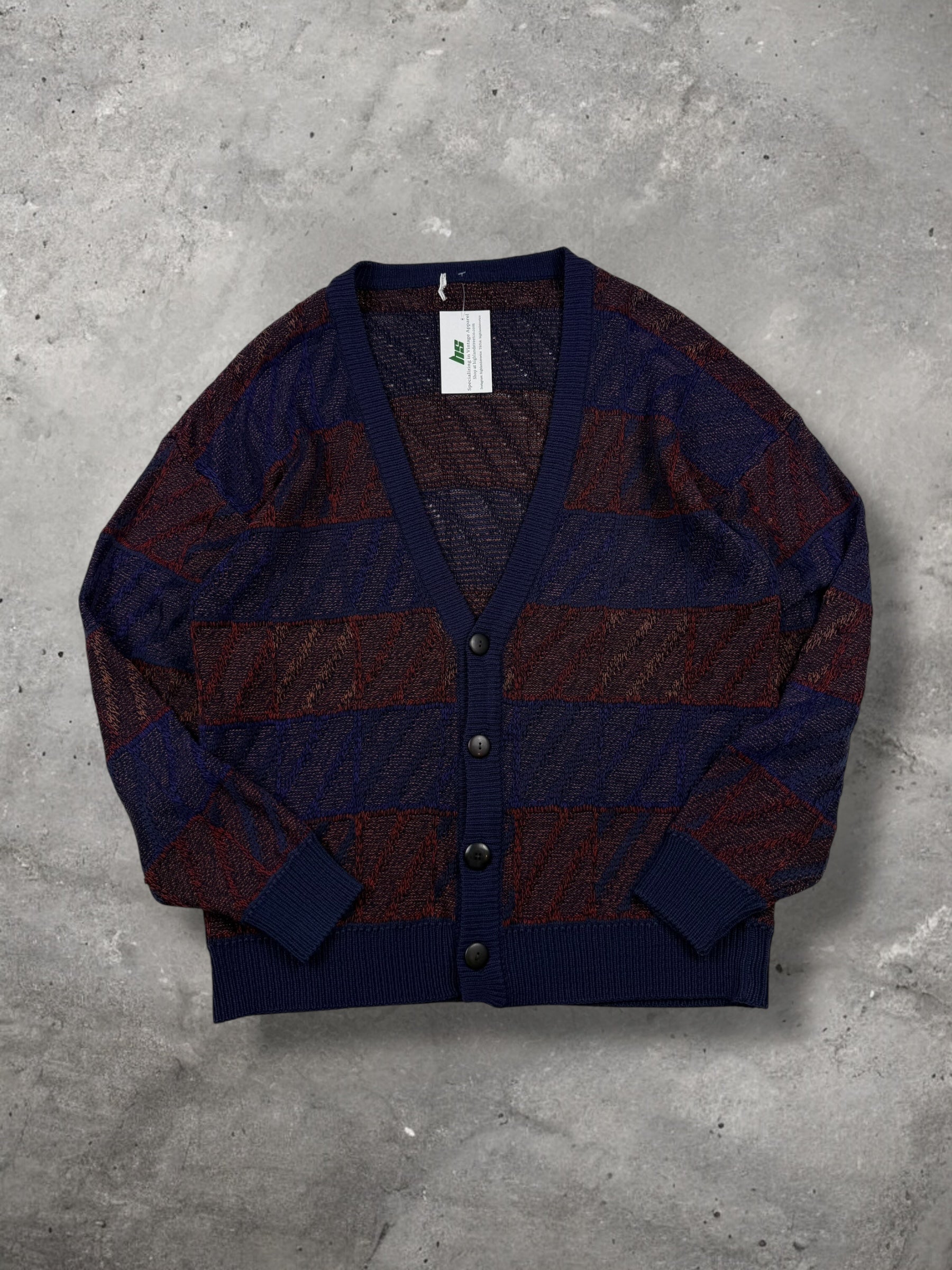 ‘80s Striped Cardigan Sz. XL