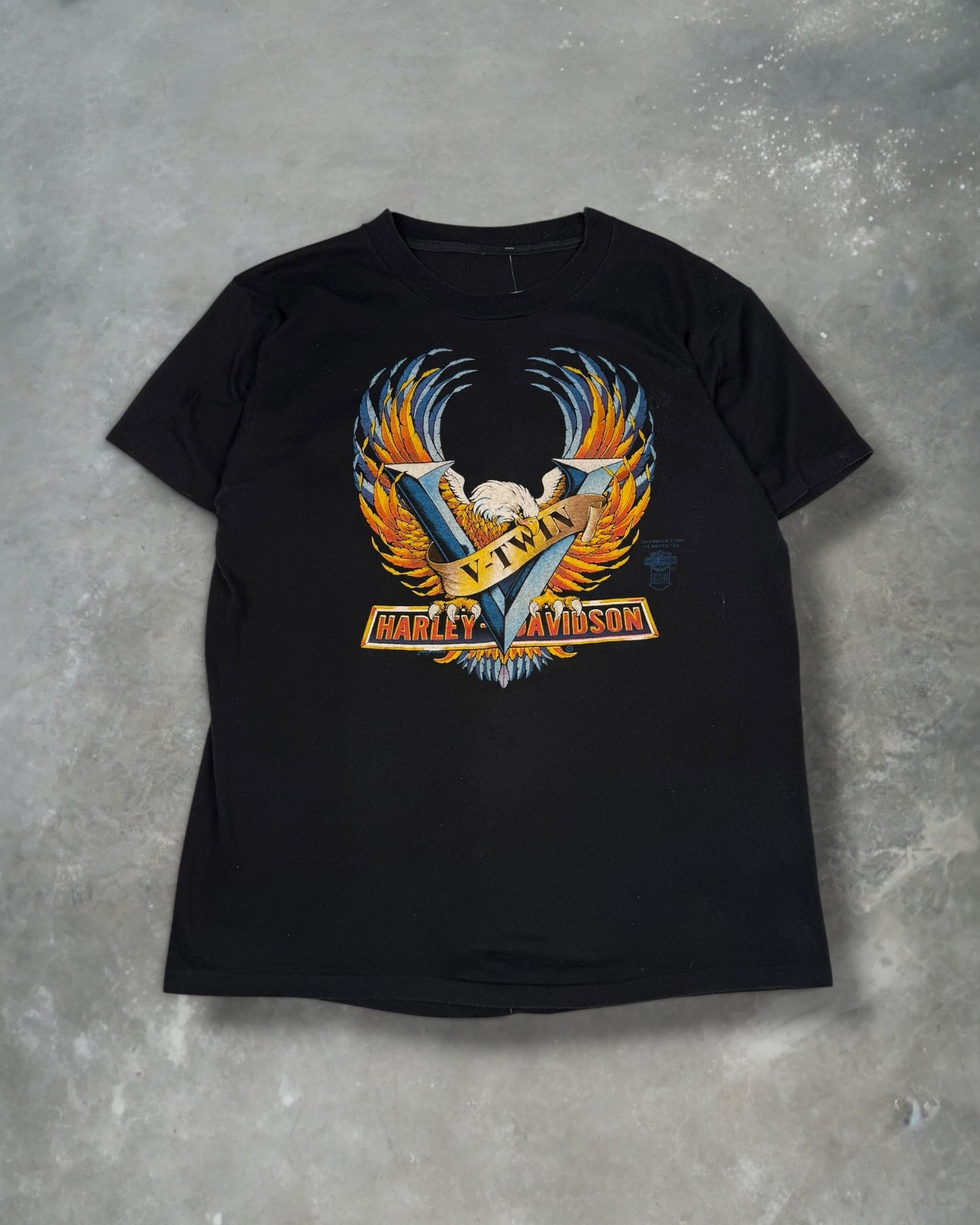 ‘80s V-Twin 3D Emblem Harley Davidson Tee Sz. L