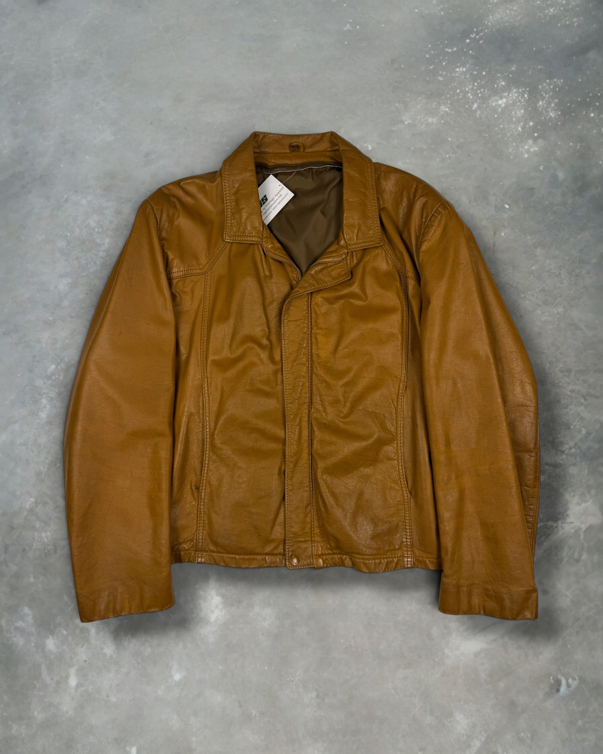 ‘70s Tan Leather Jacket Sz. L